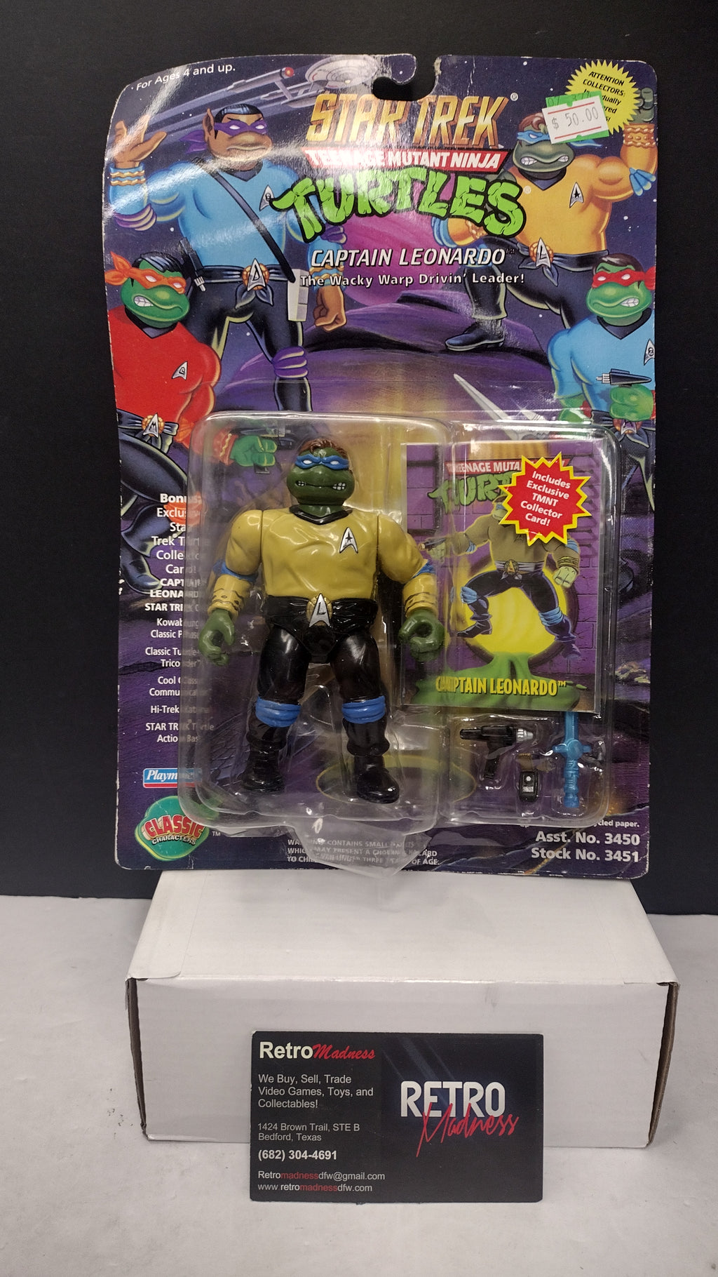 1994 TMNT Star Trek Captain Leonardo MOC Action Figure Playmates