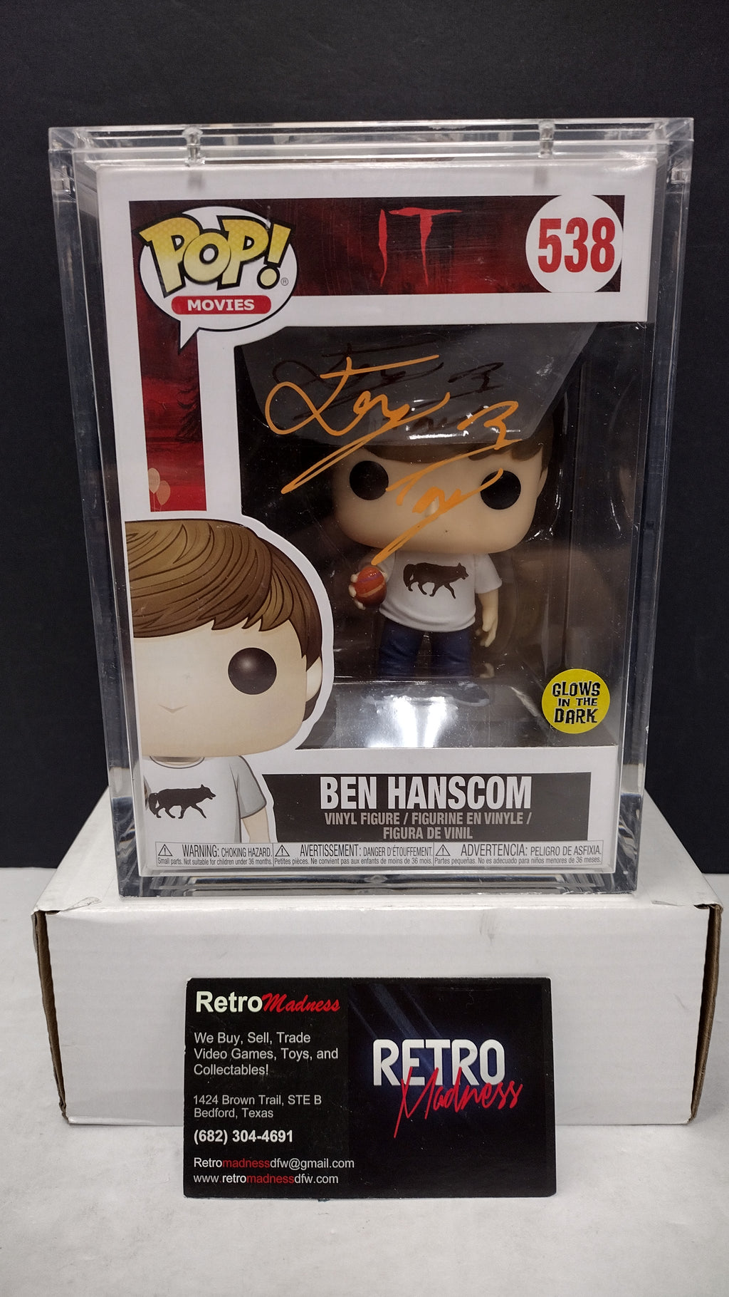 Funko Pop IT Movie Ben Hanscom #538 Signed JSA Authenticated Graded Acrylic Case