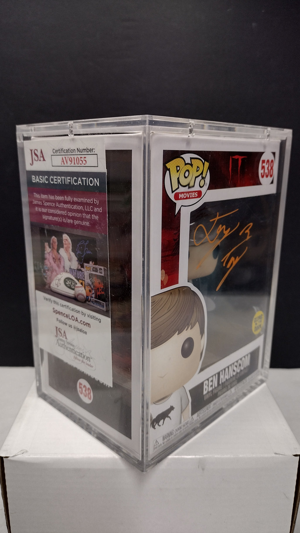 Funko Pop IT Movie Ben Hanscom #538 Signed JSA Authenticated Graded Acrylic Case