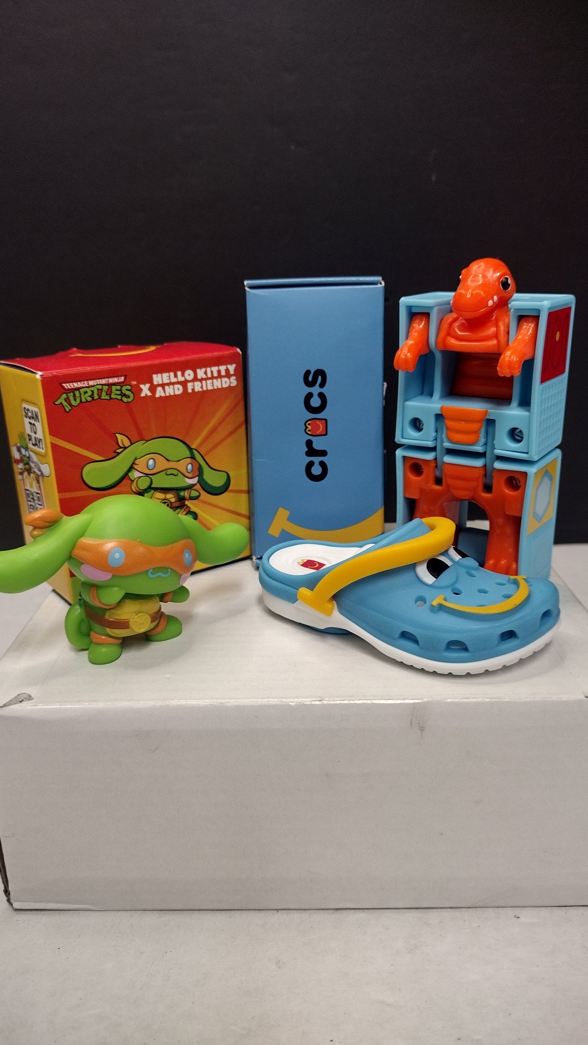 3 Piece McDonalds Happy Meal Toys Lot- TMNT Hello Kitty Cinnamoroll- Torrus- Croc