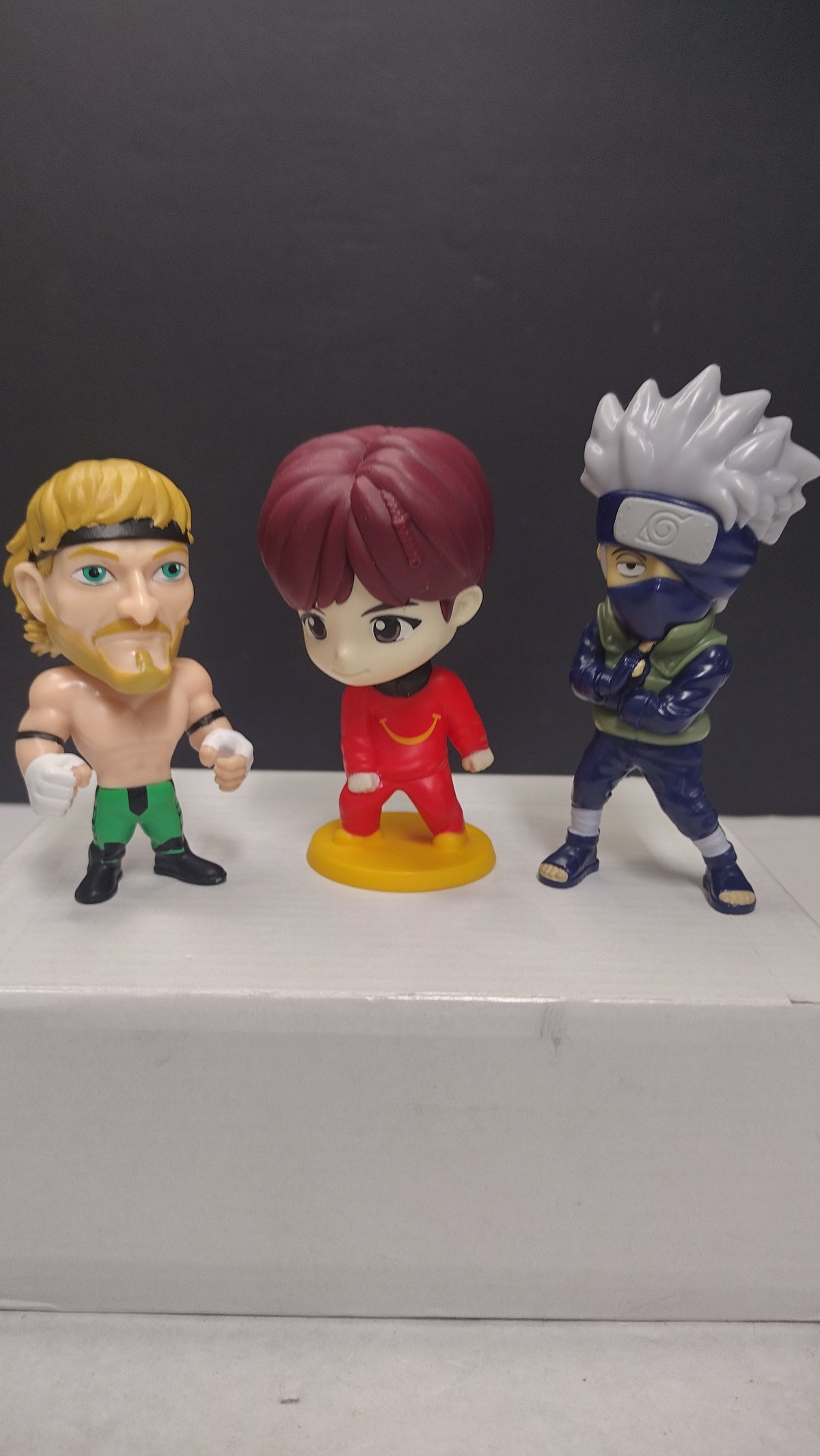 Misc Action Figures Lot of 3: J-Hope BTS- WWE Logan Paul- Naruto Kakashi Hatake