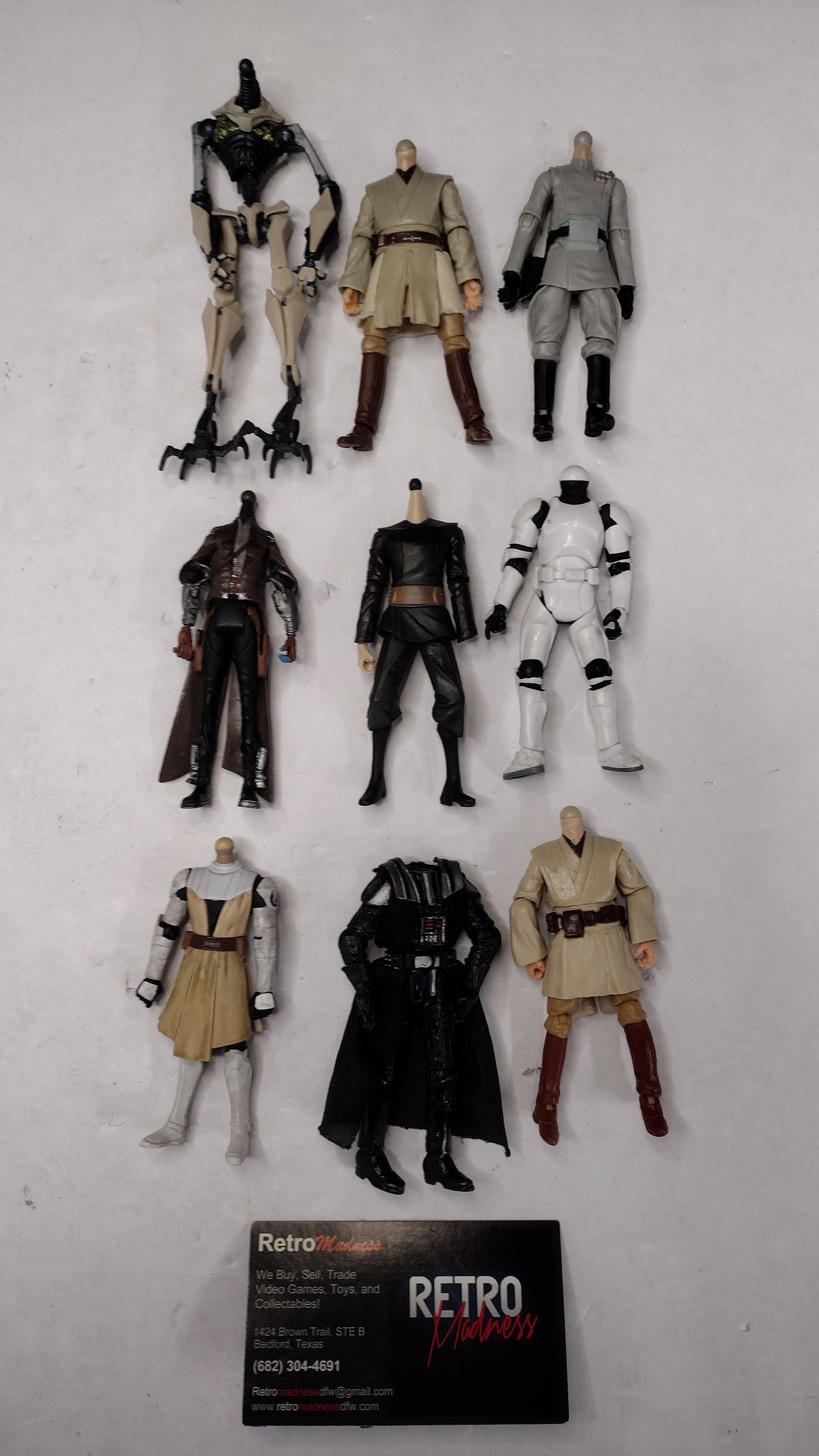 Star Wars 3.75 Inch Action Figures- Lot of 9 Headless Figures- No Accessories