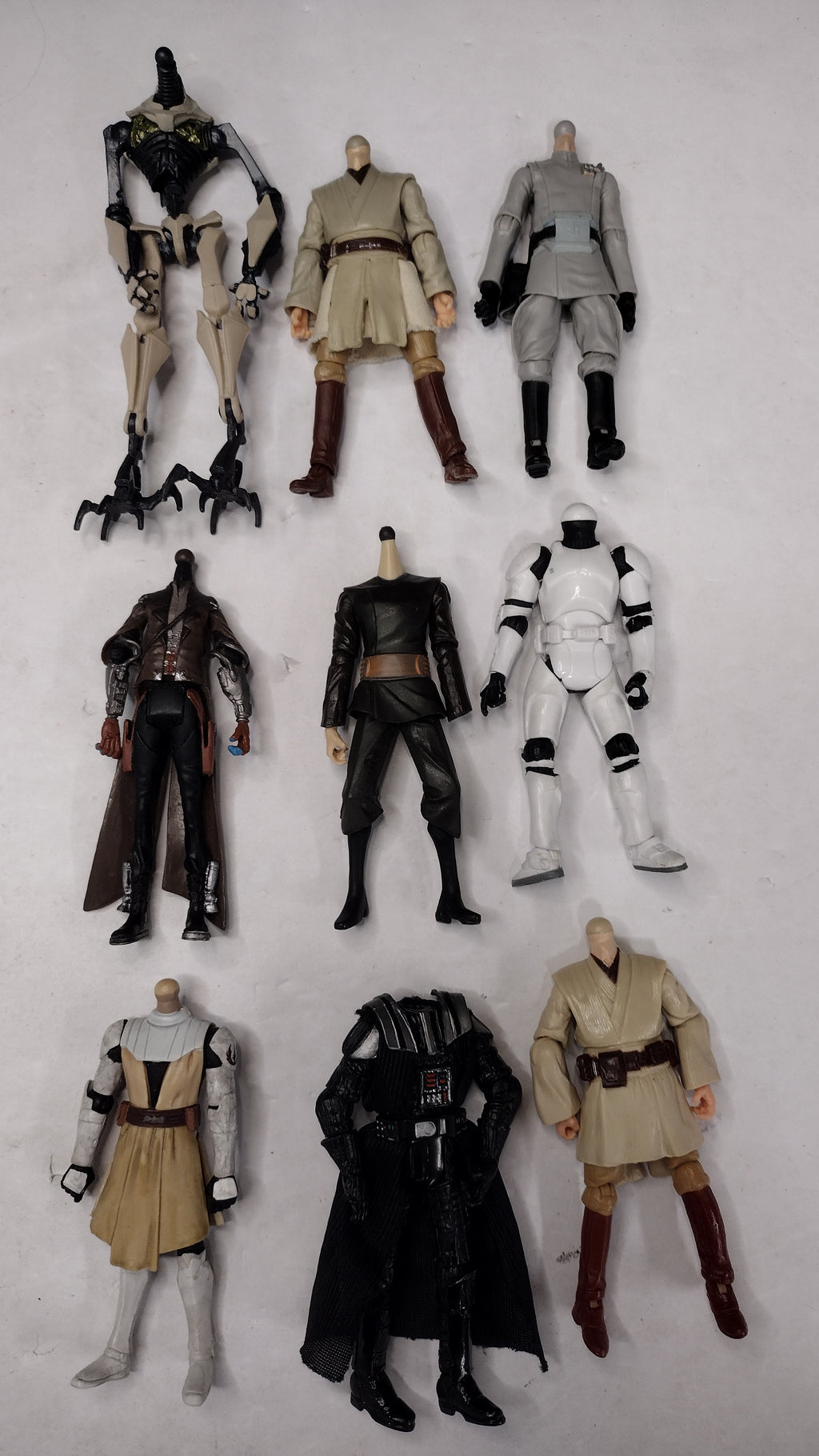 Star Wars 3.75 Inch Action Figures- Lot of 9 Headless Figures- No Accessories