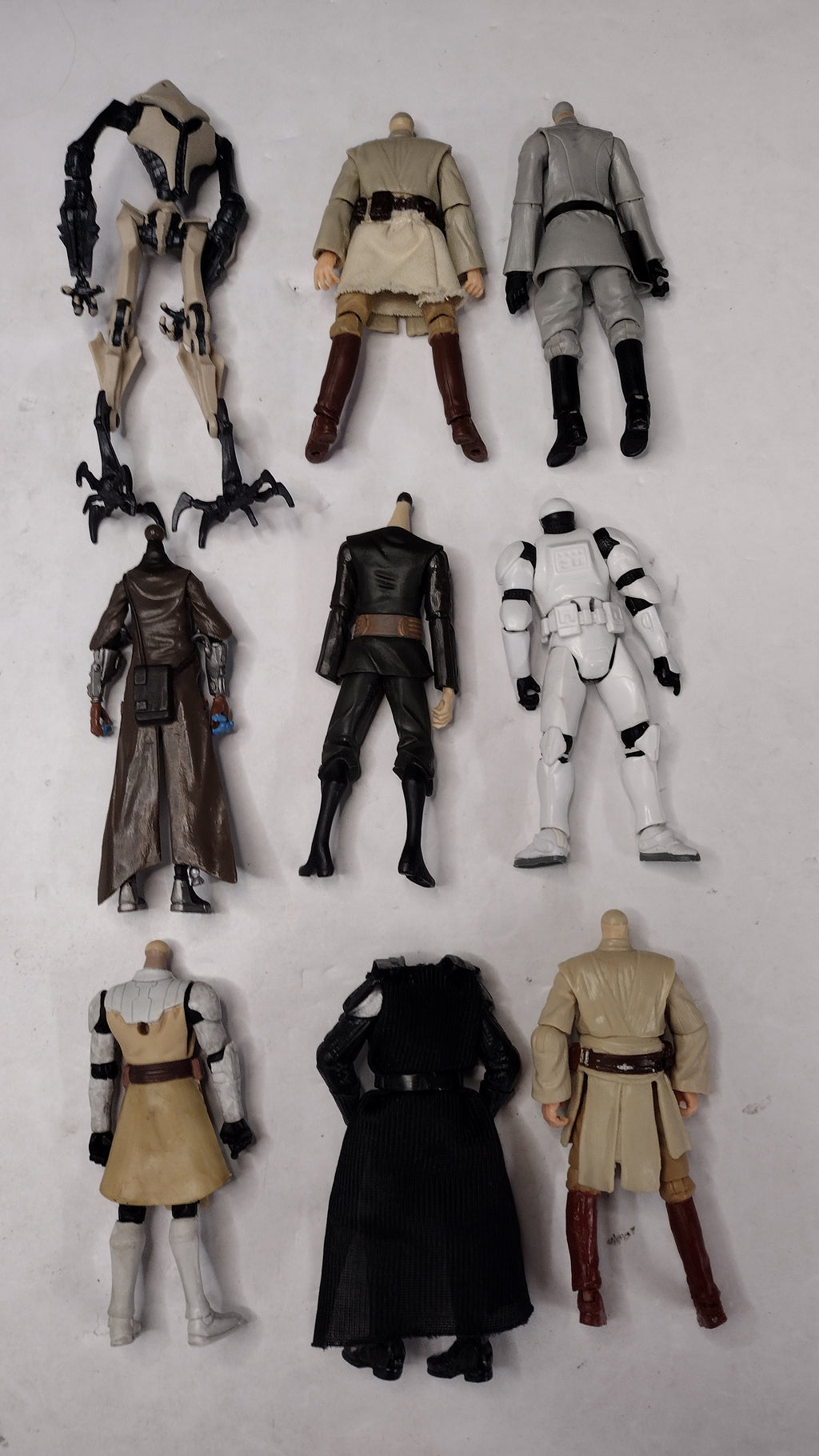 Star Wars 3.75 Inch Action Figures- Lot of 9 Headless Figures- No Accessories