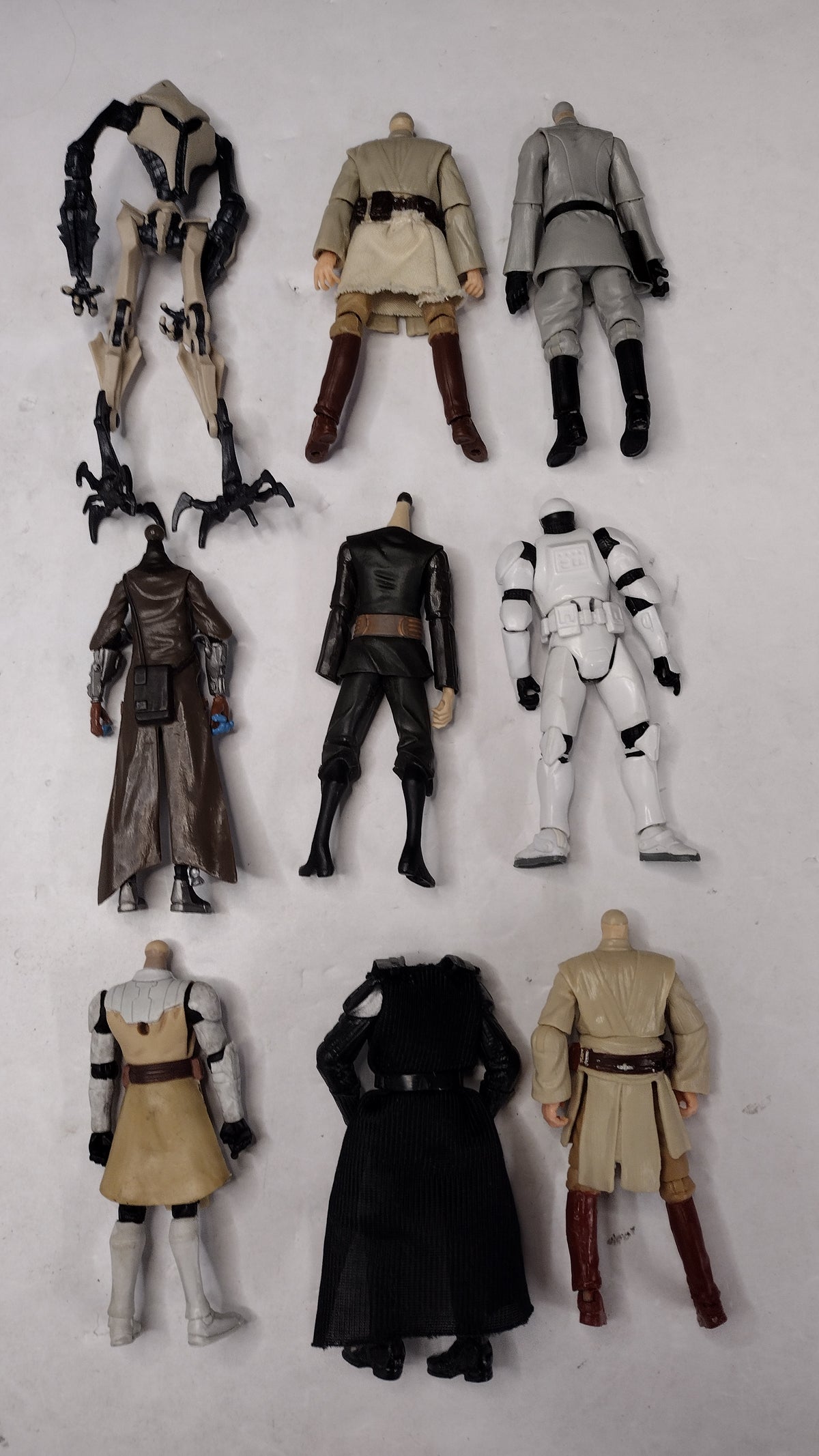 Star Wars 3.75 Inch Action Figures- Lot of 9 Headless Figures- No Accessories