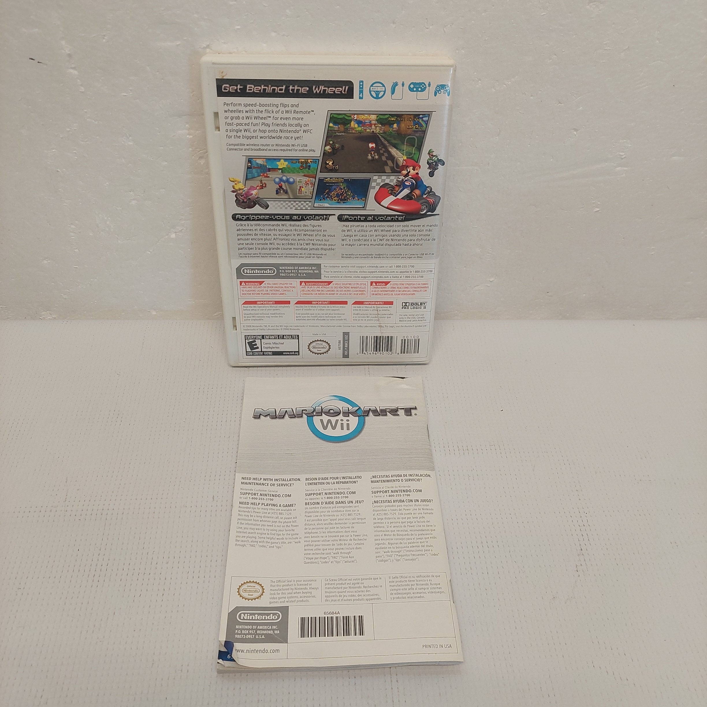 Nintendo Wii Mario Kart Case and Manual ONLY No Game