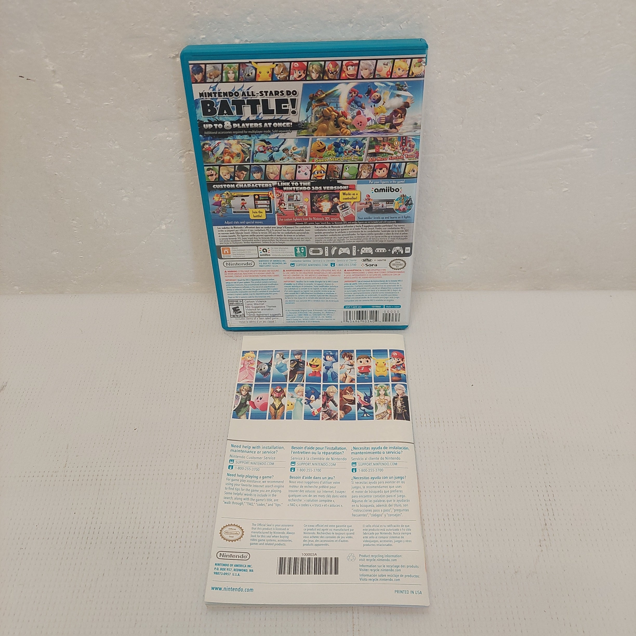 Nintendo Wii U Super Smash Bros. Case and Manual ONLY No Game