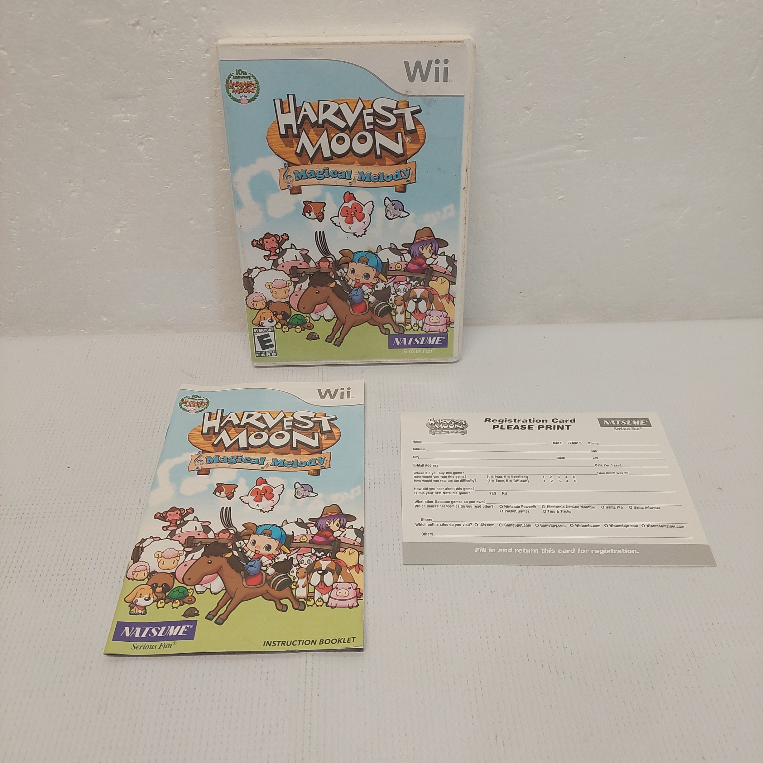 Nintendo Wii Harvest Moon Magical Melody Case and Manual ONLY No Game