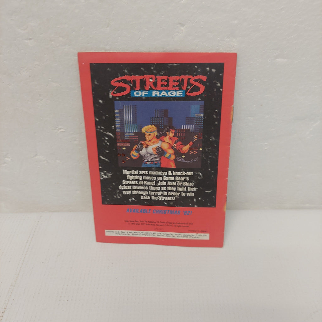 Sonic the Hedgehog 2 Sega Game Gear Manual ONLY