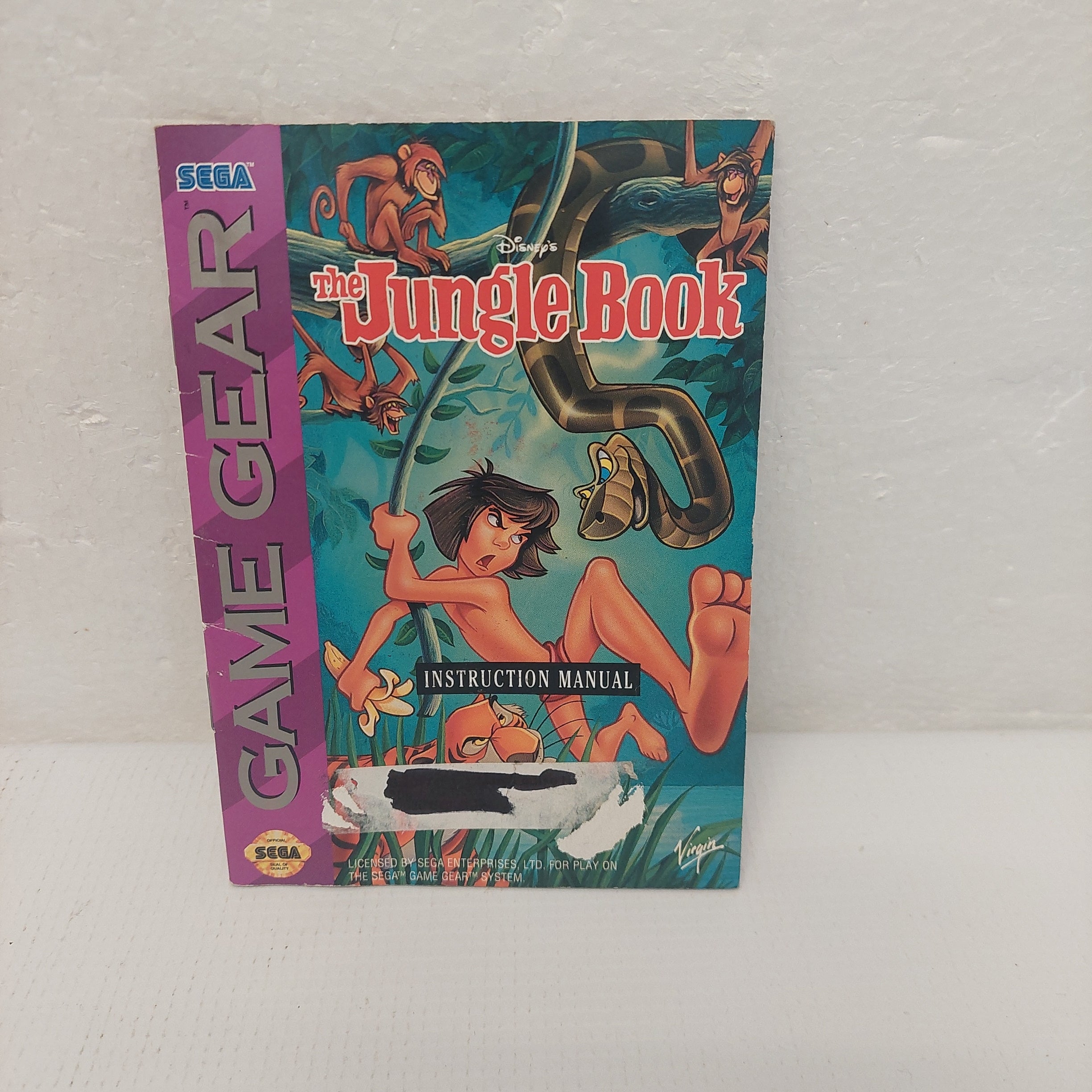 Disney's The Jungle Book Sega Game Gear Manual ONLY