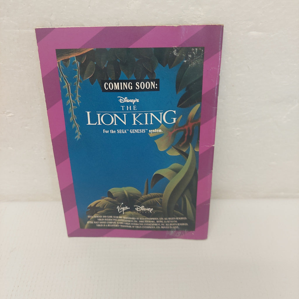 Disney's The Jungle Book Sega Game Gear Manual ONLY