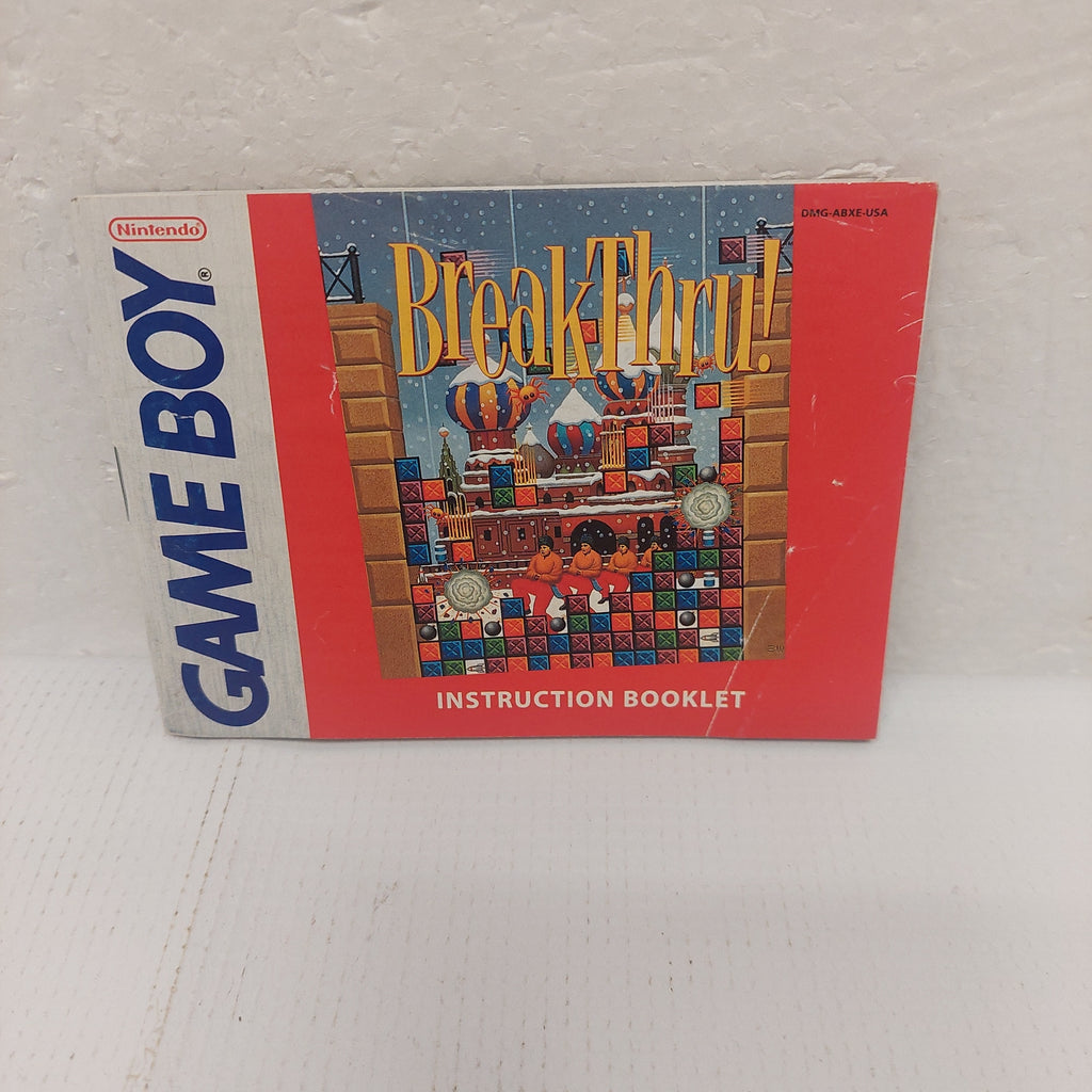 Nintendo Game Boy BreakThru Instruction Manual