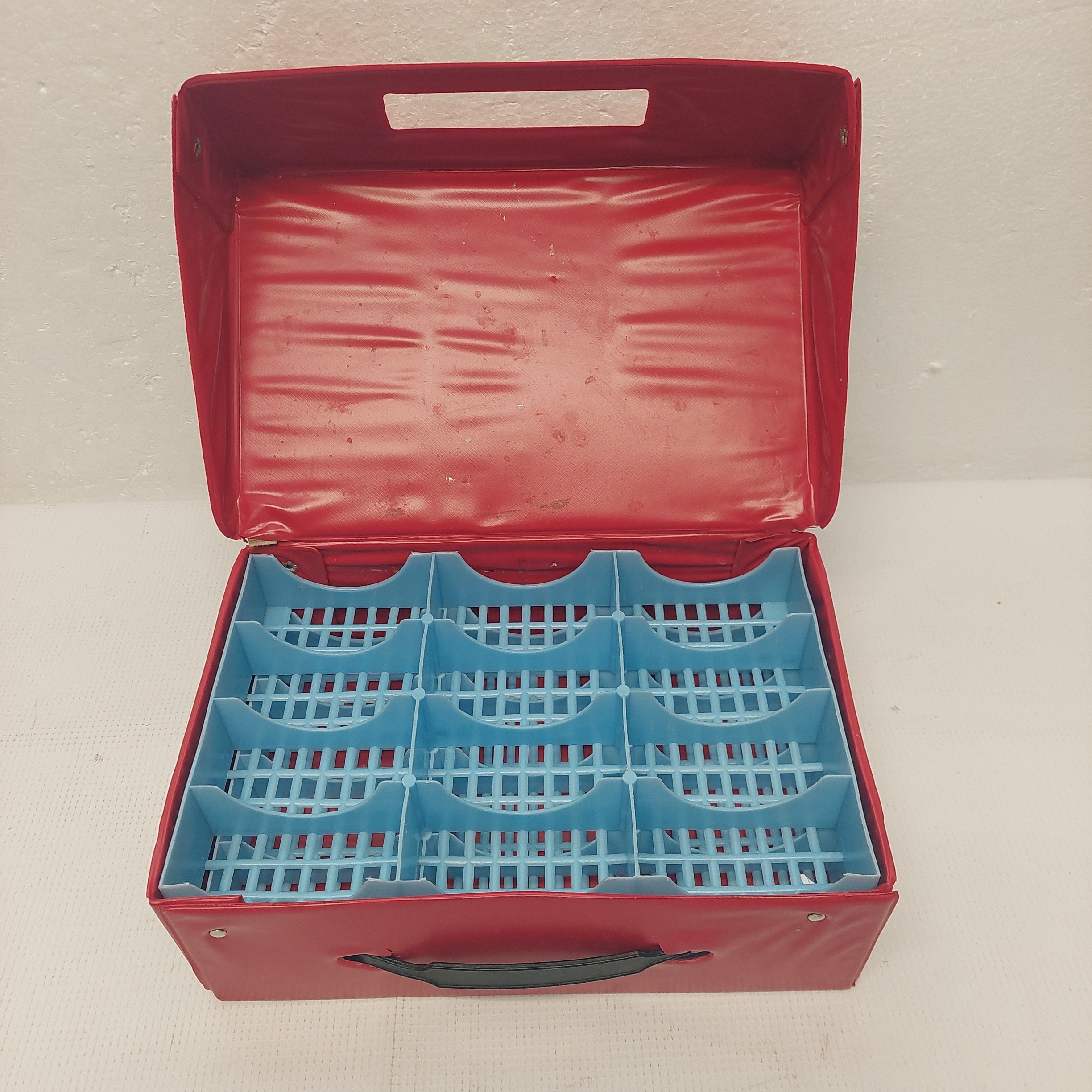 Vintage Red Car Case Holds 24 Cars