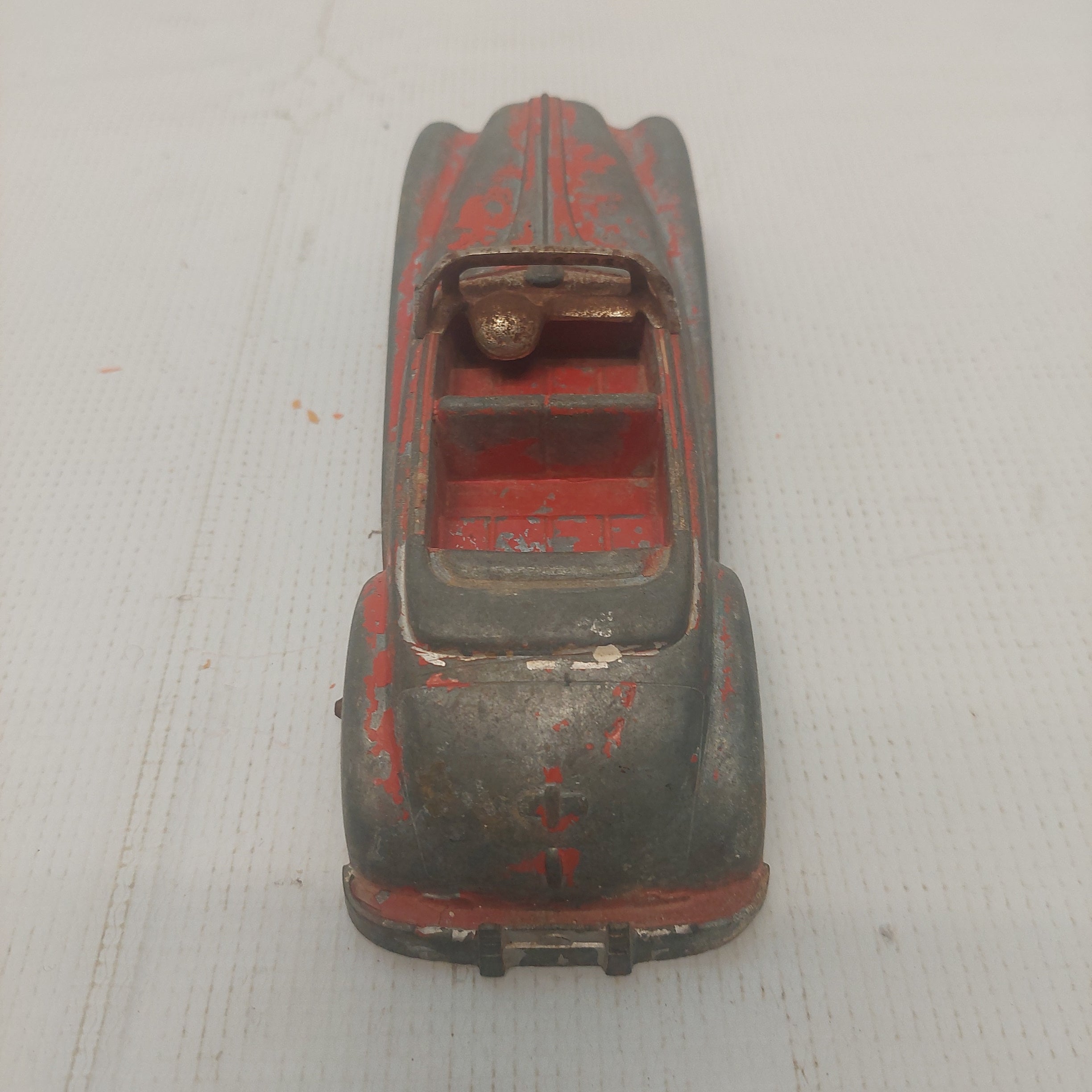 Vintage 1940-1950's Hubley Kiddie Toy Red Convertible Missing Rear Wheels