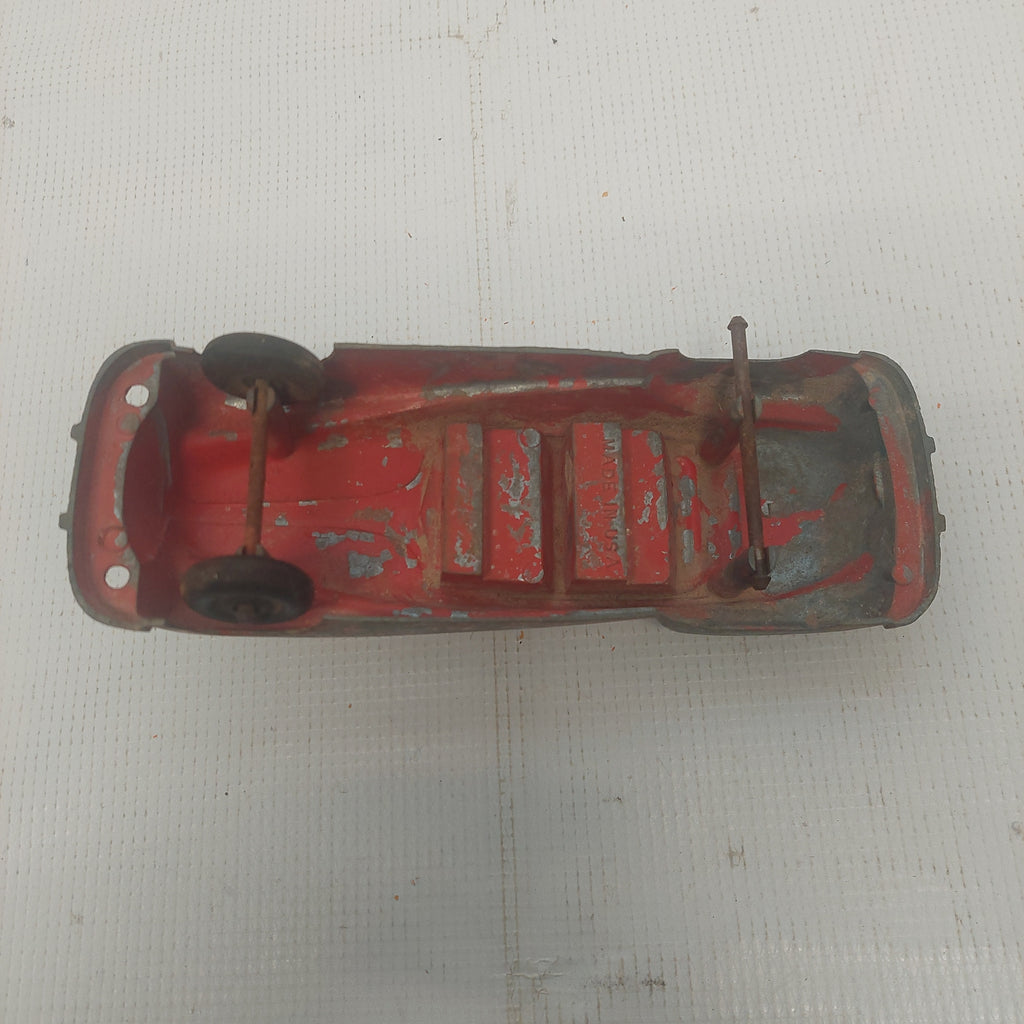 Vintage 1940-1950's Hubley Kiddie Toy Red Convertible Missing Rear Wheels