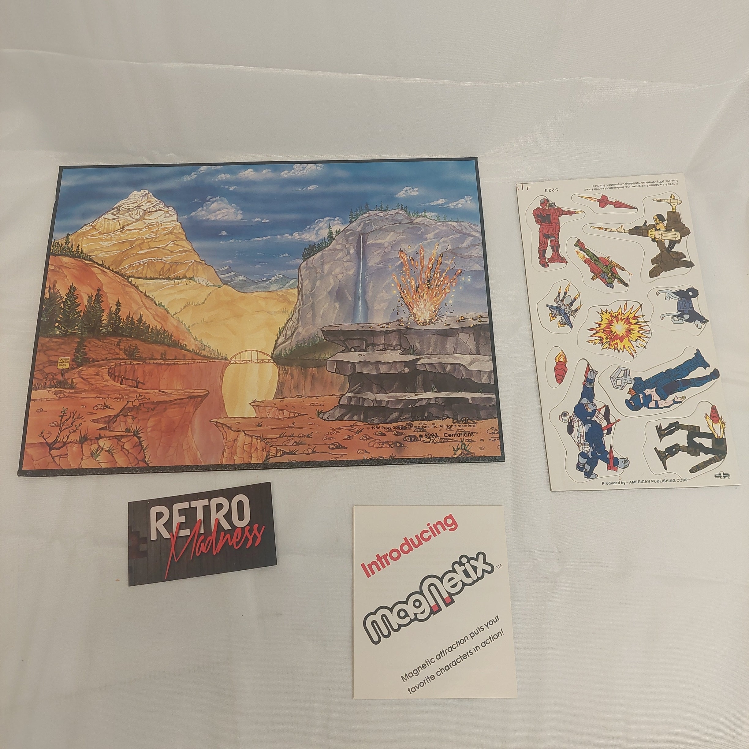 Vintage Magnetix Centurions Power Xtreme 9x12 Playboard with Magnets