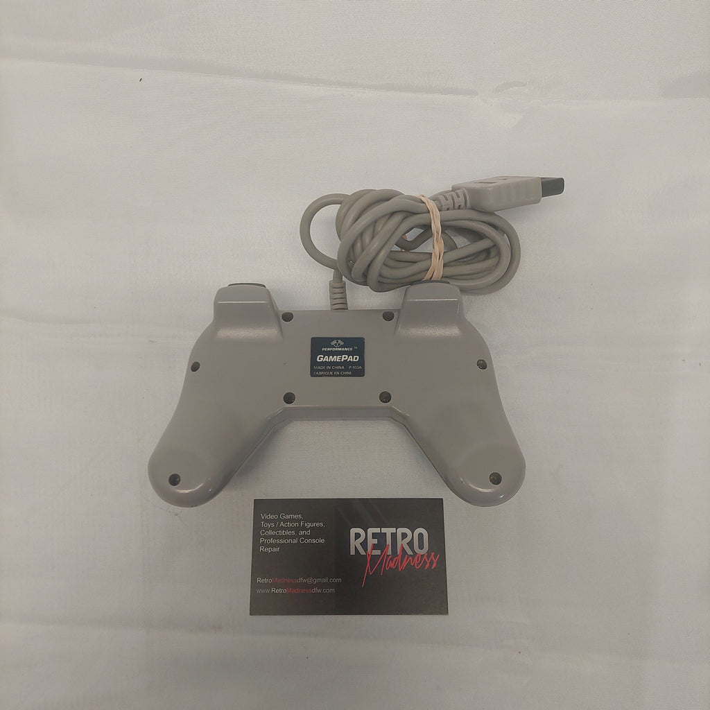 Performance GamePad PlayStation PS1 Gray Controller Tested