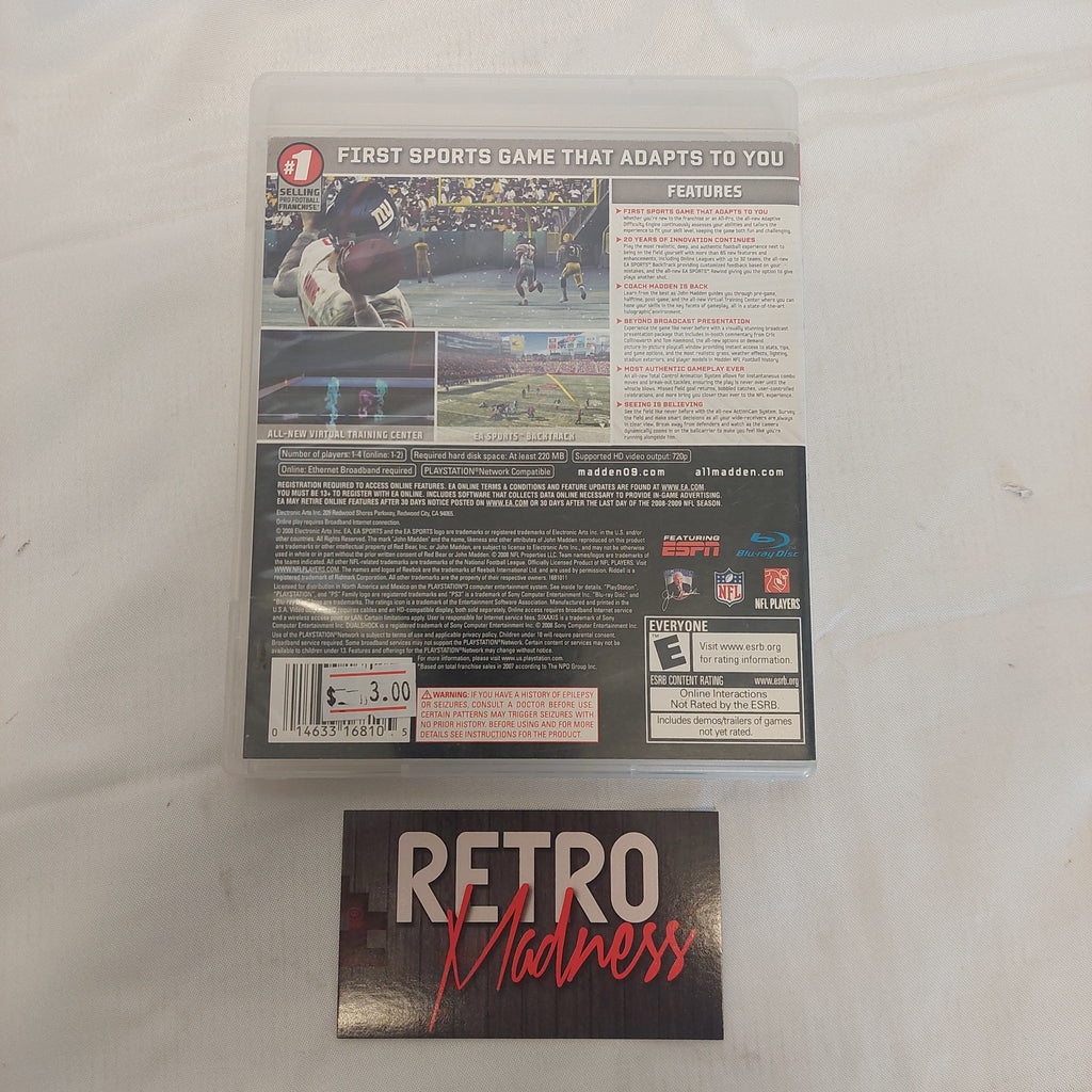 PlayStation 3 PS3 EA Sports Madden NFL 09 Madden XX Years