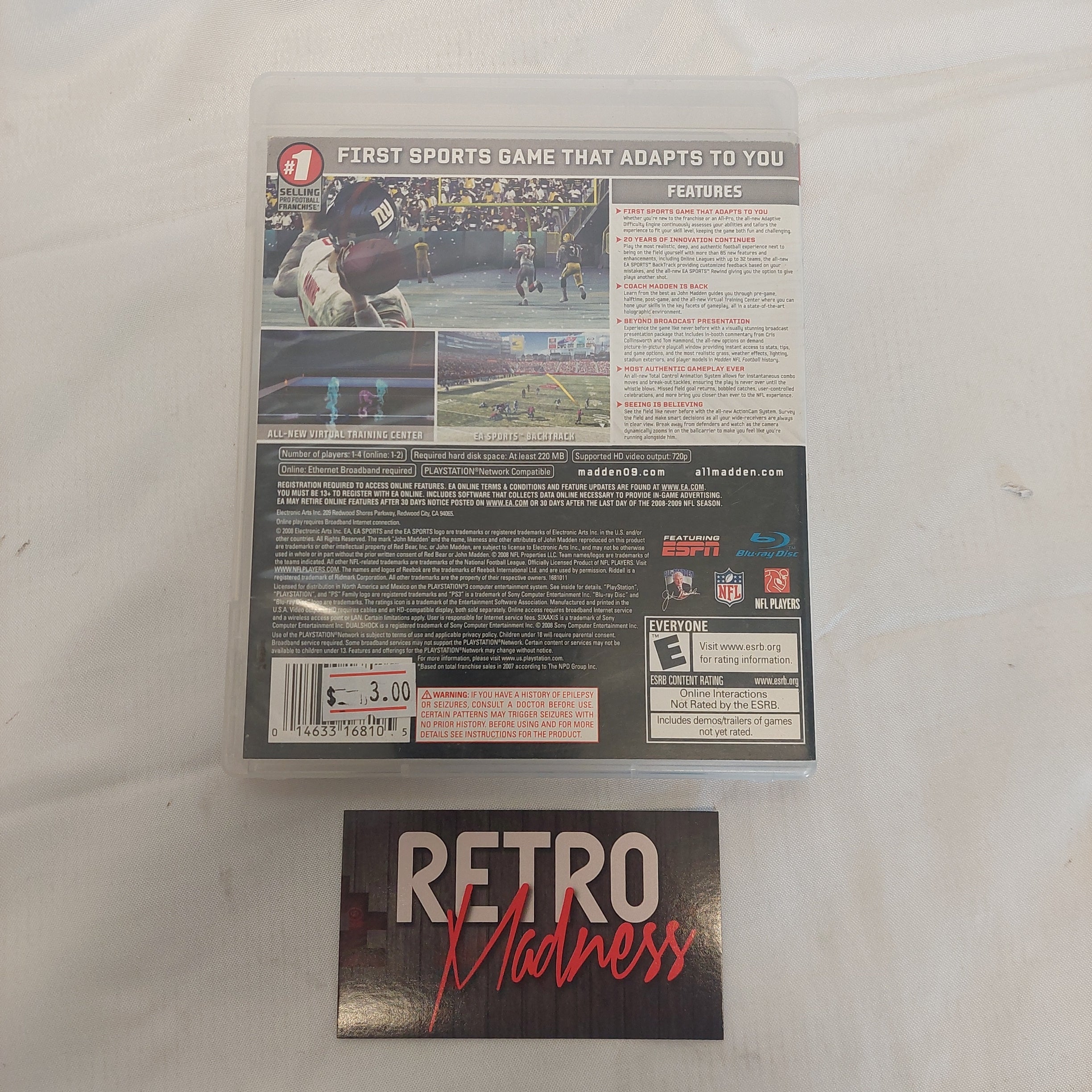 PlayStation 3 PS3 EA Sports Madden NFL 09 Madden XX Years