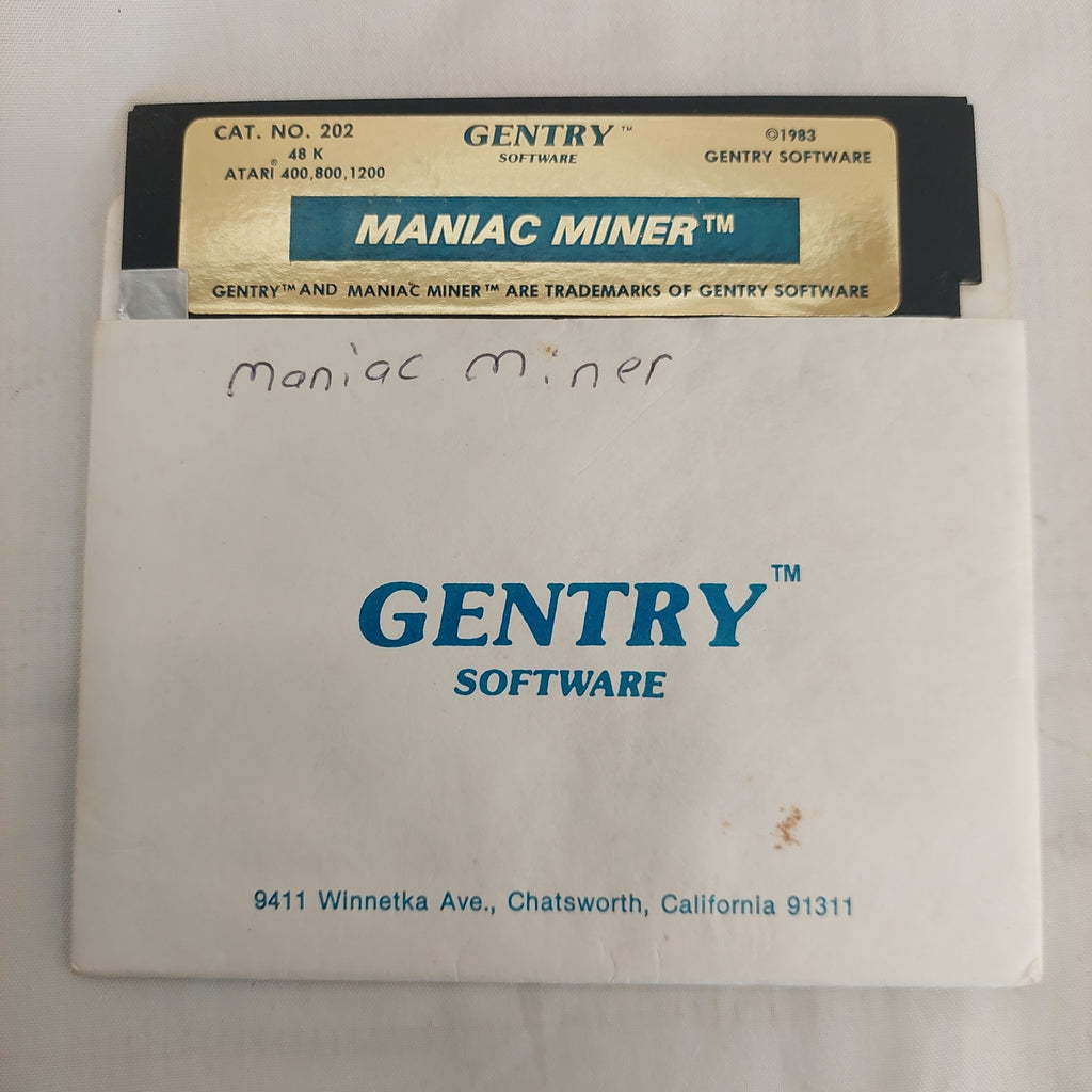 Vintage Maniac Miner Floppy Disk Atari Untested