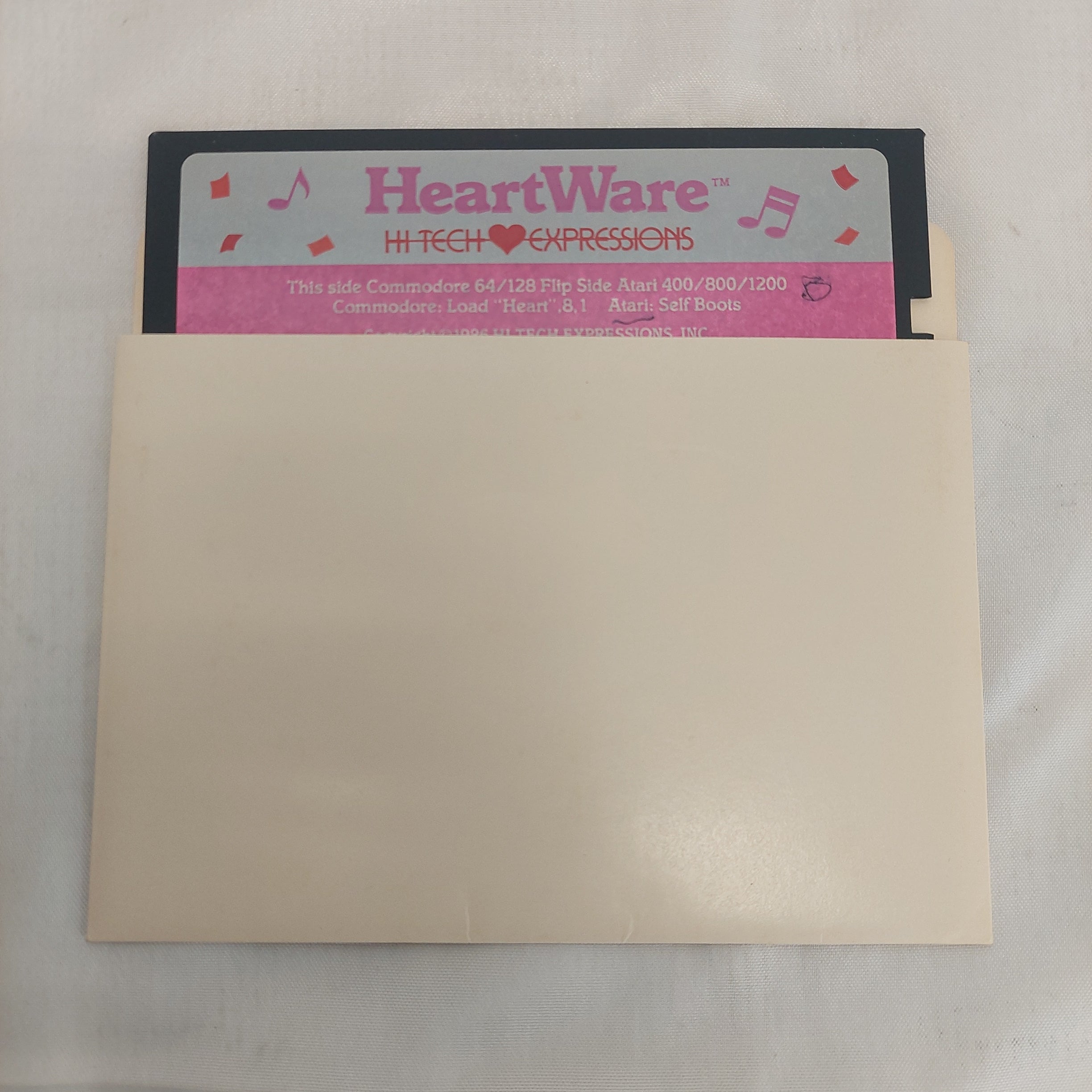 Vintage Hi Tech Expressions HeartWare for Commodore 64/128 & Atari 400/800/1200 Untested