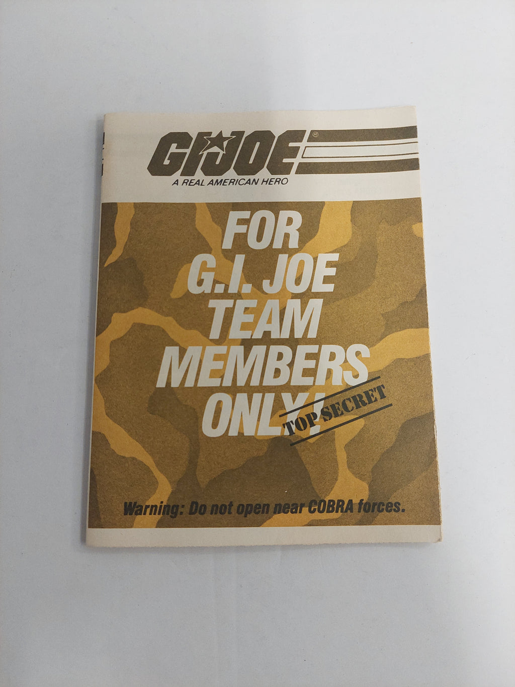 Vintage 1984 G.I. Joe Team Members Only Top Secret Booklet Brochure Insert