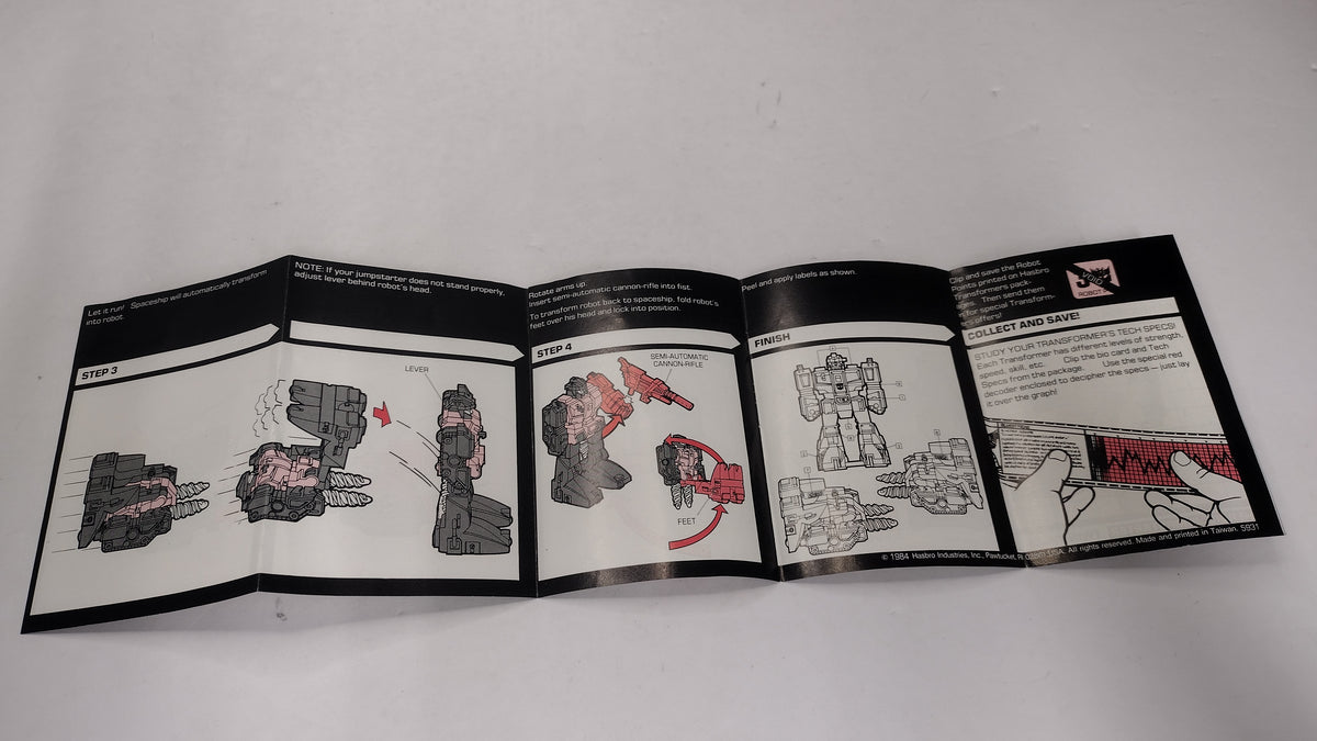 Vintage 1984 Original G1 Transformers Twin Twist - Instruction Booklet