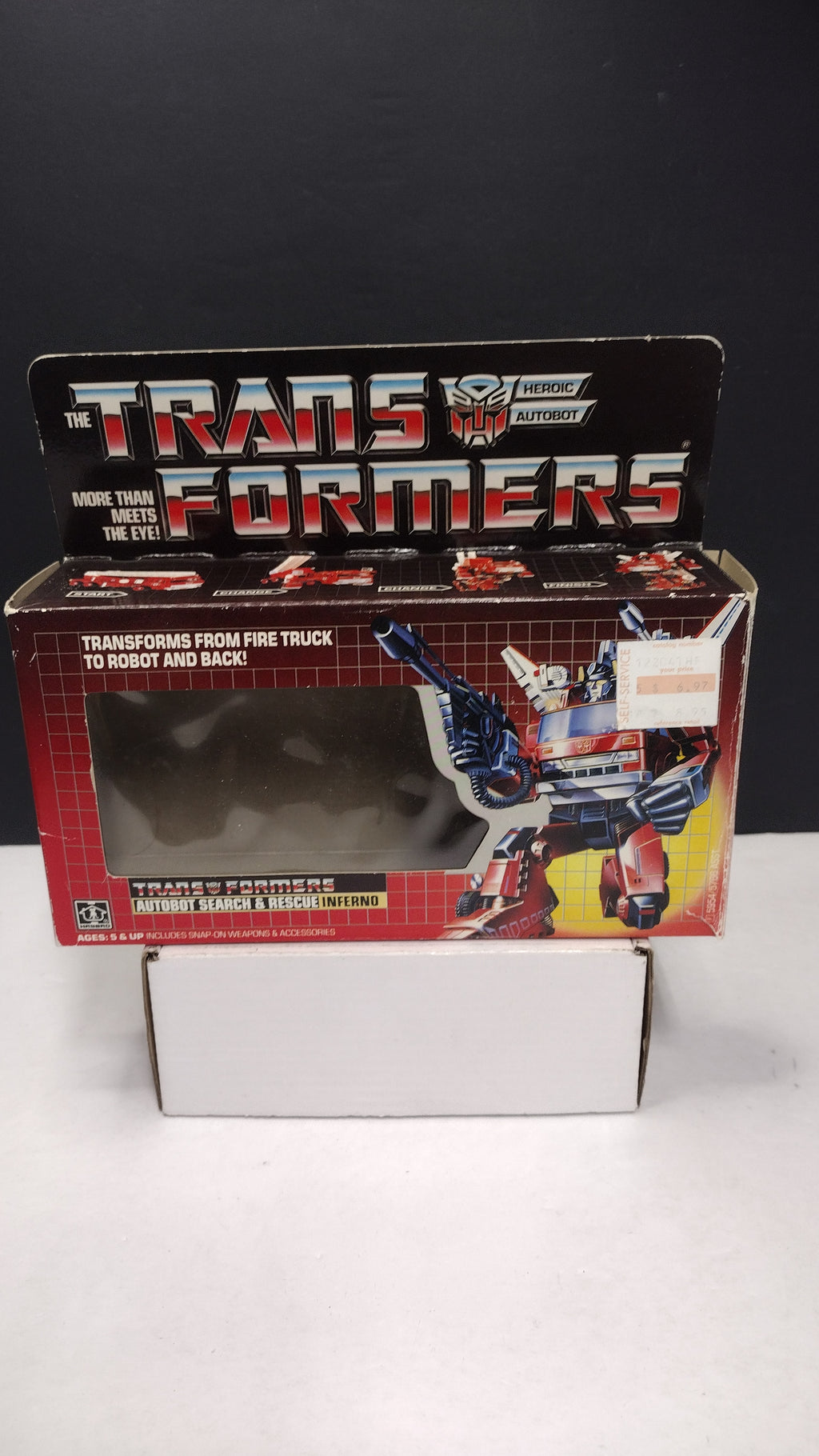 1985 Vintage Original G1 Transformers Inferno Box (Hasbro - Packaging Only / Heavy Box Wear)