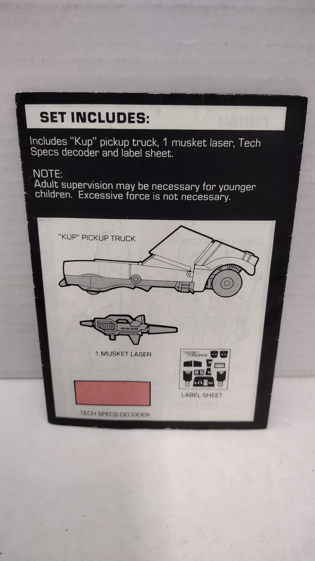 Vintage 1986 Original G1 Transformers Kup - Instruction Booklet