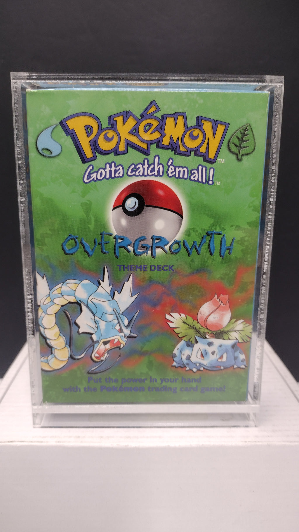 Vintage 1999 Pokémon TCG Base Set "Overgrowth" Theme Deck Box & Rulebook Manual (Wizards of the Coast - Box & Manual Only / No Cards - Includes Acrylic Protector)