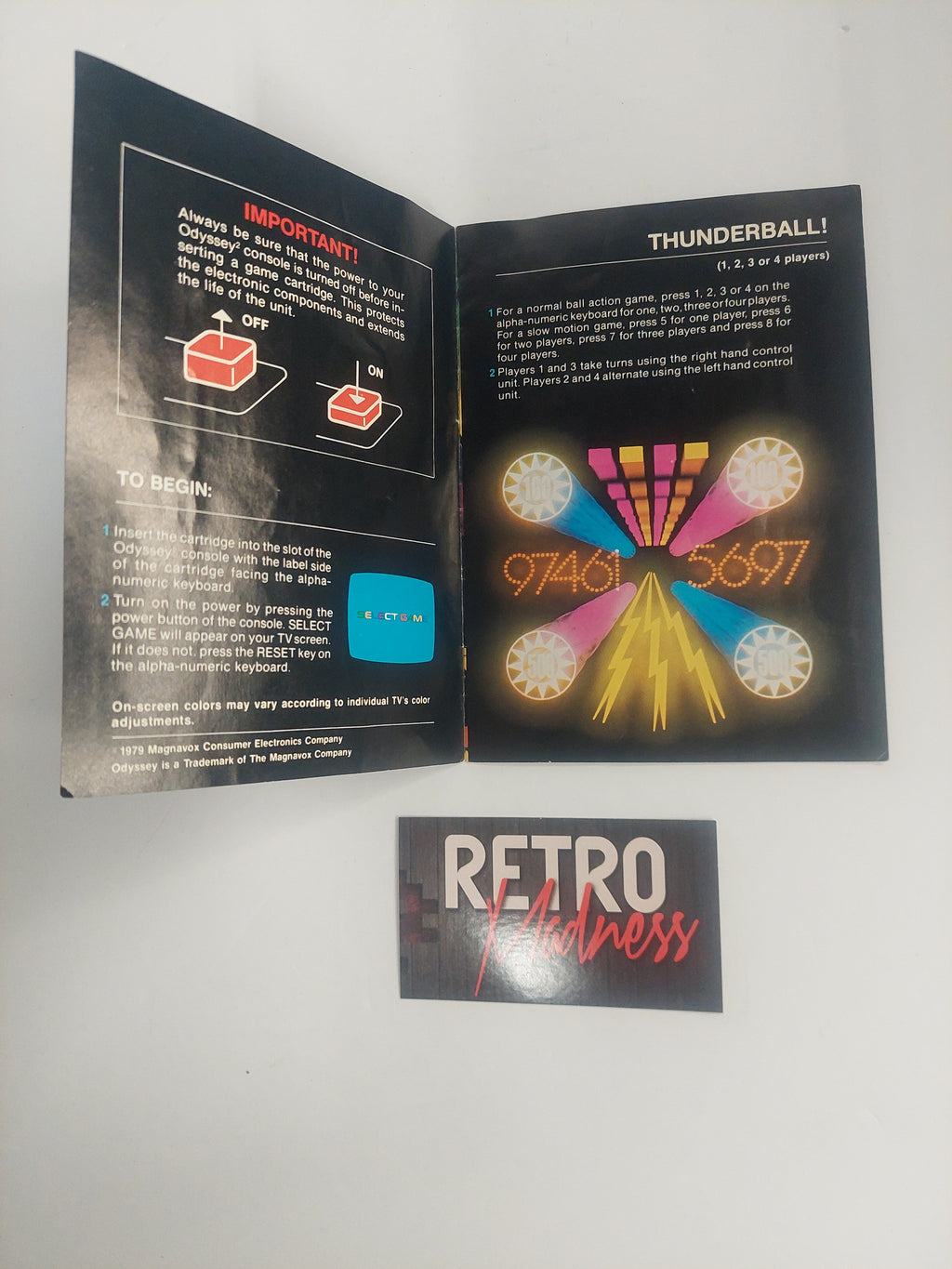 Odyssey 2 Thunderball Official Rules Manual ONLY