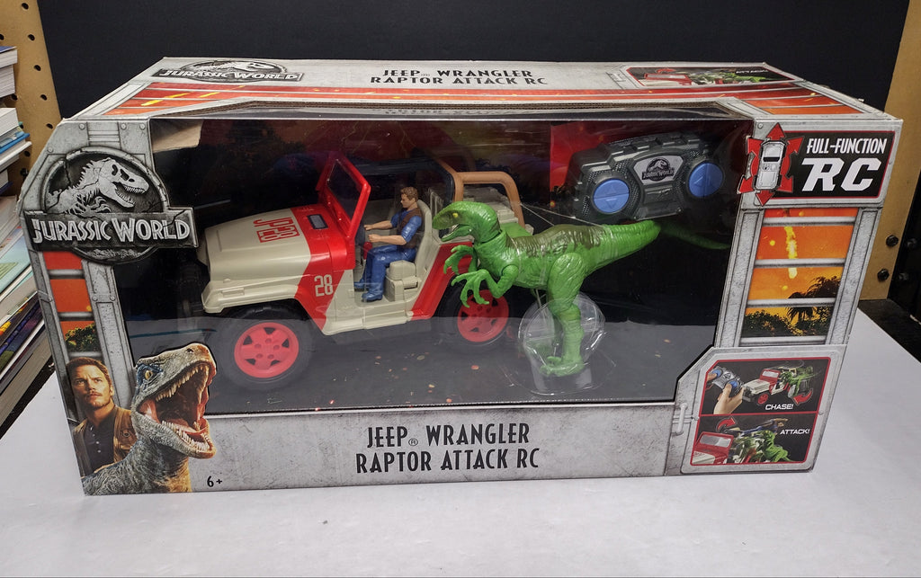Mattel Jurassic World Jeep Wrangler Raptor Attack RC Vehicle Set FNH12 (Brand New & Factory Sealed - Minor Box Wear)