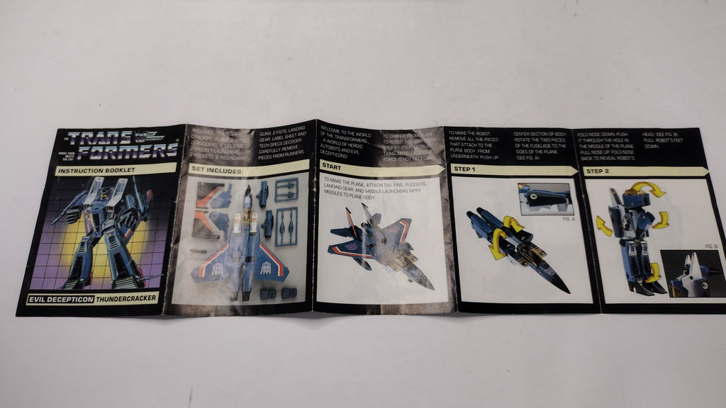 Vintage 1984 Original G1 Transformers Thundercracker Instruction Booklet