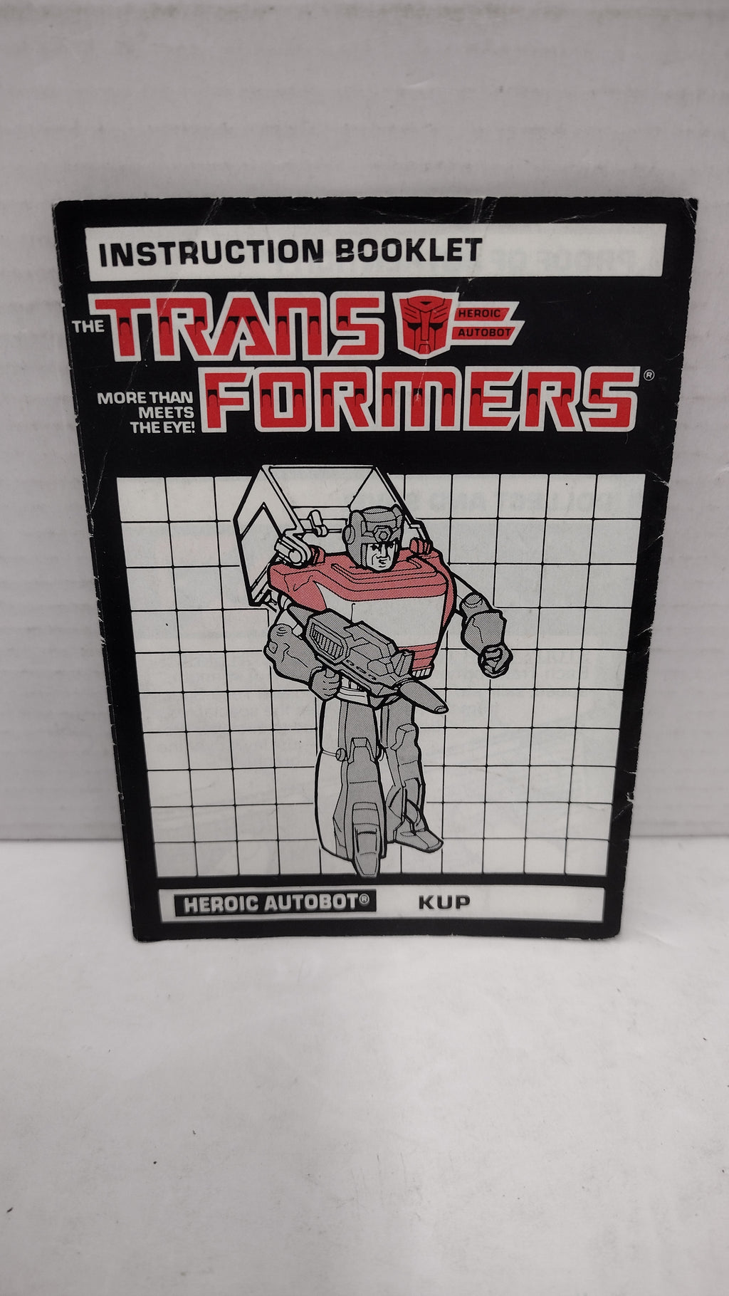 Vintage 1986 Original G1 Transformers Kup - Instruction Booklet