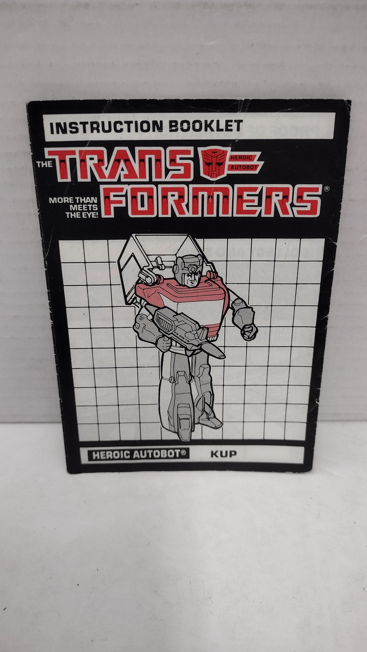 Vintage 1986 Original G1 Transformers Kup - Instruction Booklet