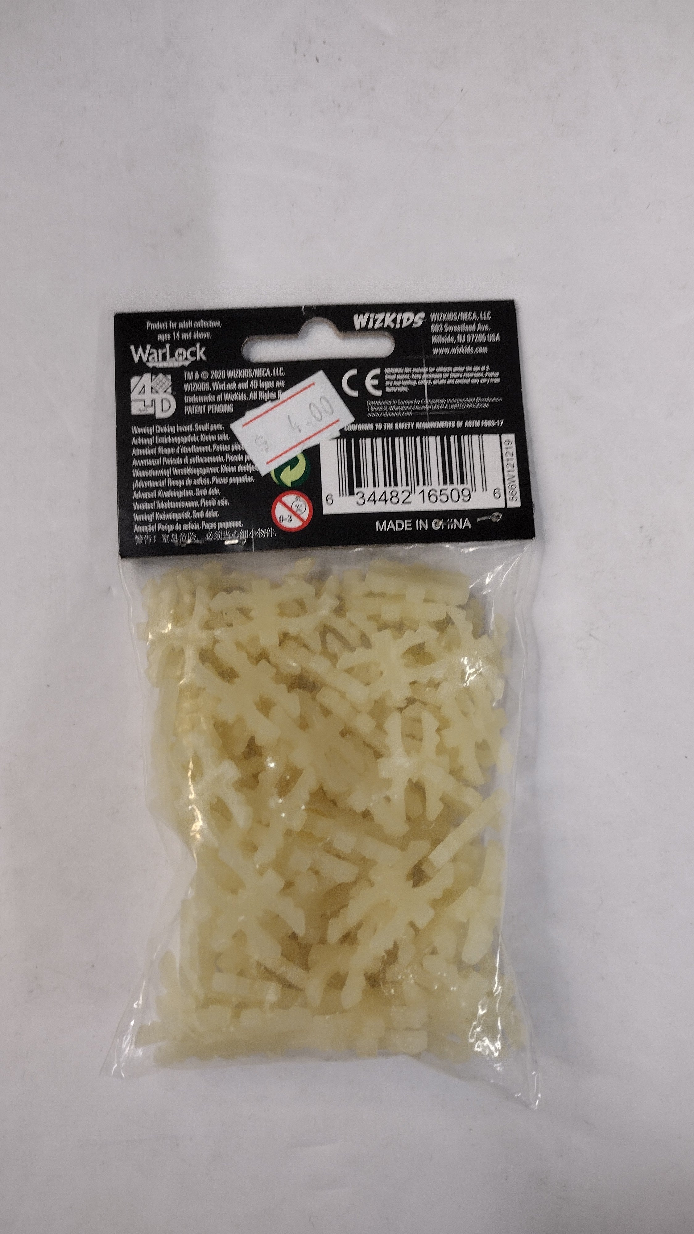 WizKids WarLock Tiles: Replacement Clips – White (100 Count)