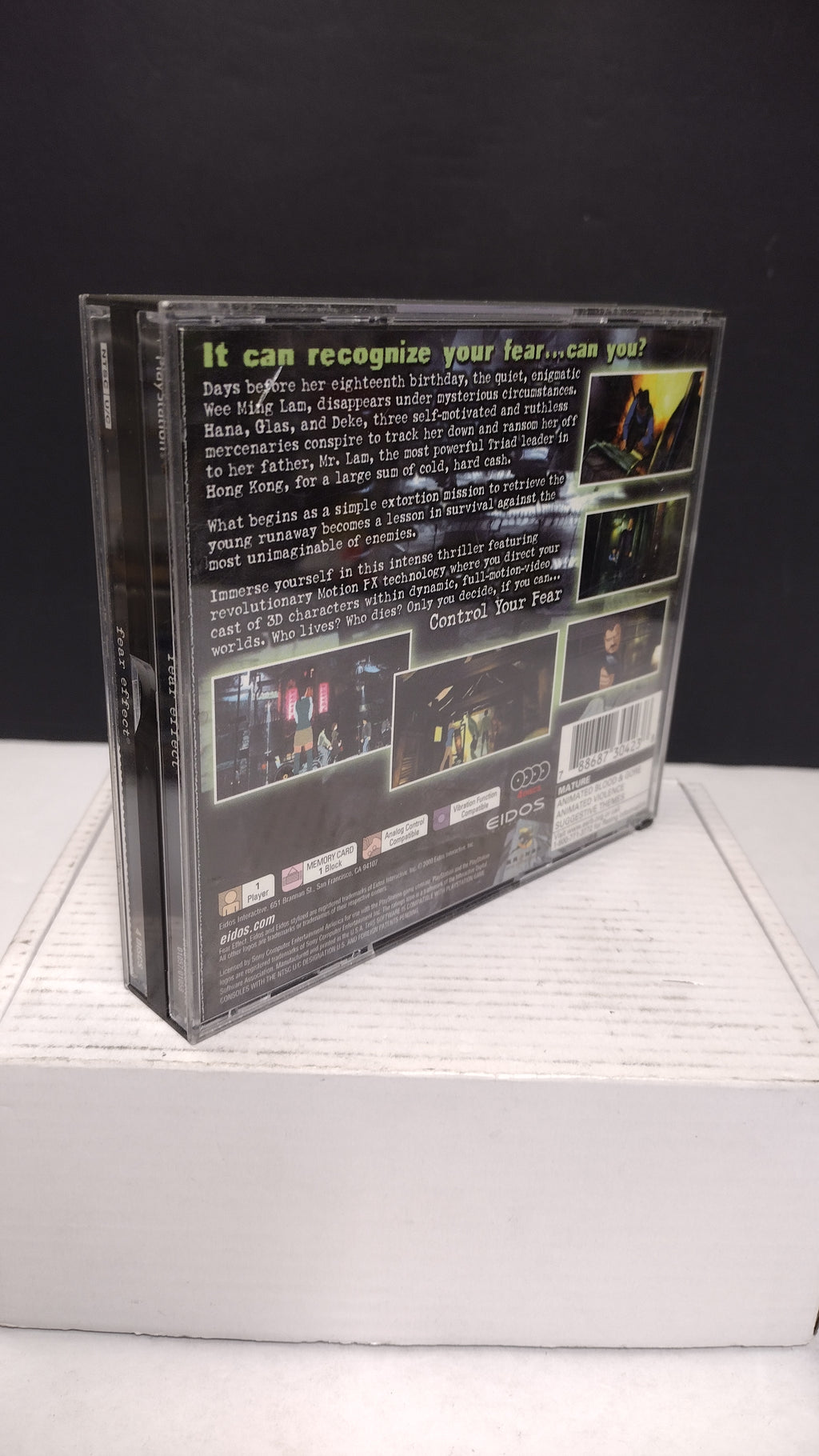 Fear Effect Sony PlayStation 1 Discs 2 3 4 Case & Manual Missing Disc 1