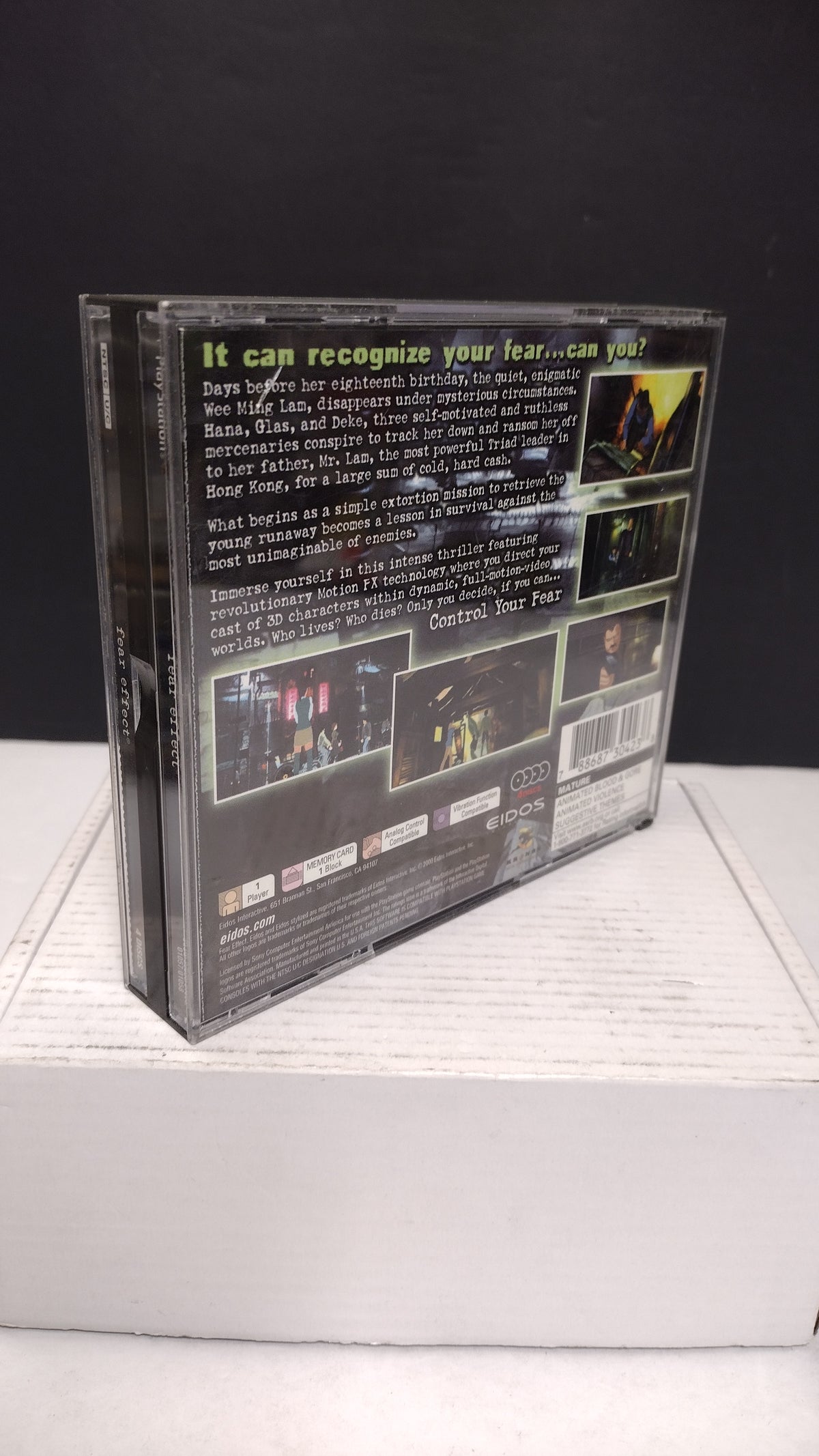 Fear Effect Sony PlayStation 1 Discs 2 3 4 Case & Manual Missing Disc 1