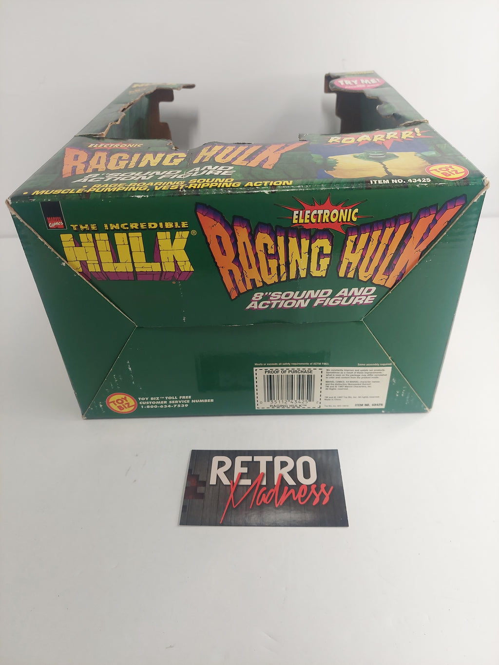 Marvel Comics The Incredible Hulk Electronic Raging Hulk 8" Figure with Box Tested