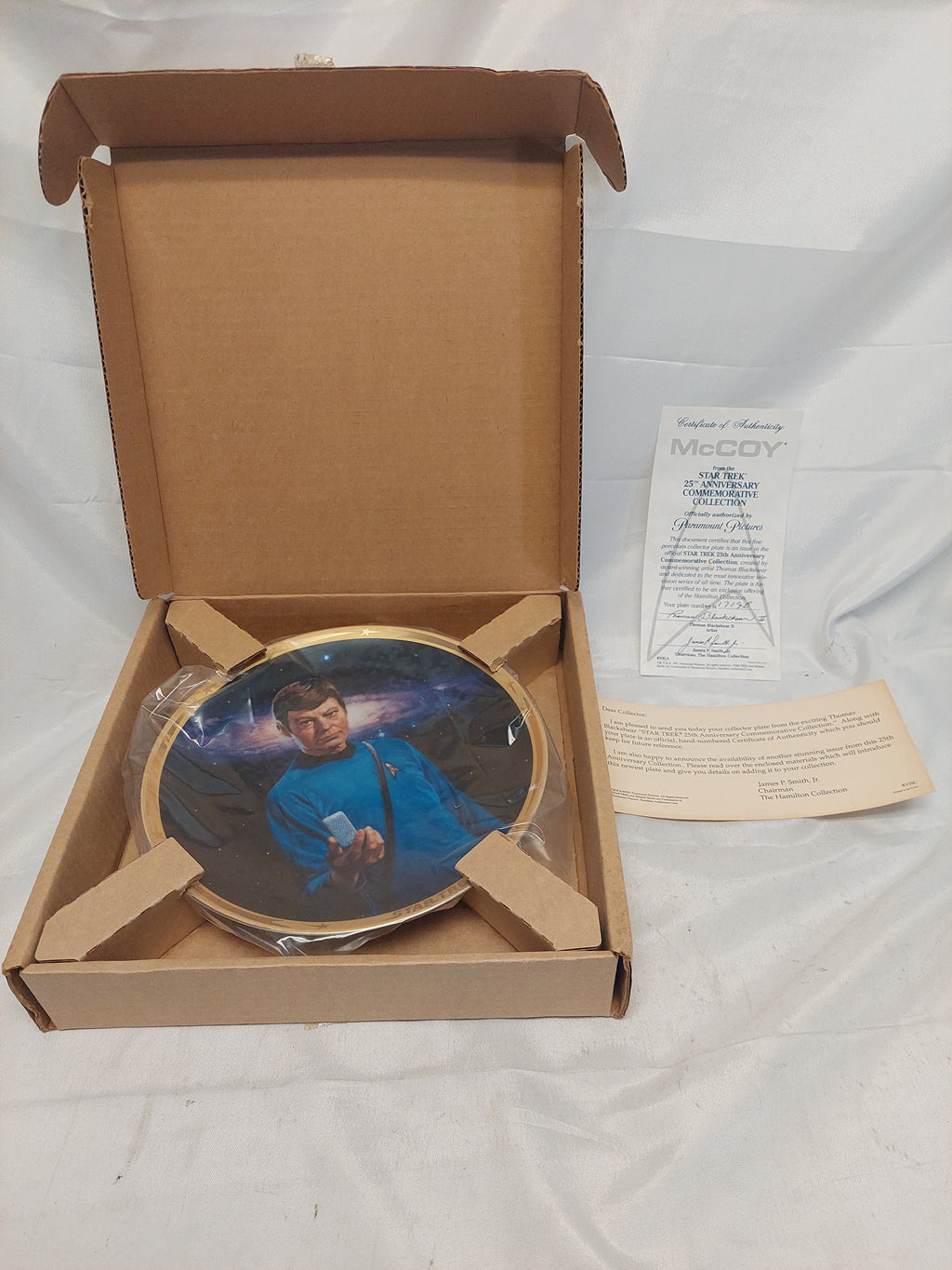 Vintage Hamilton Collection Star Trek McCoy 25th Anniversary Collector Plate with COA