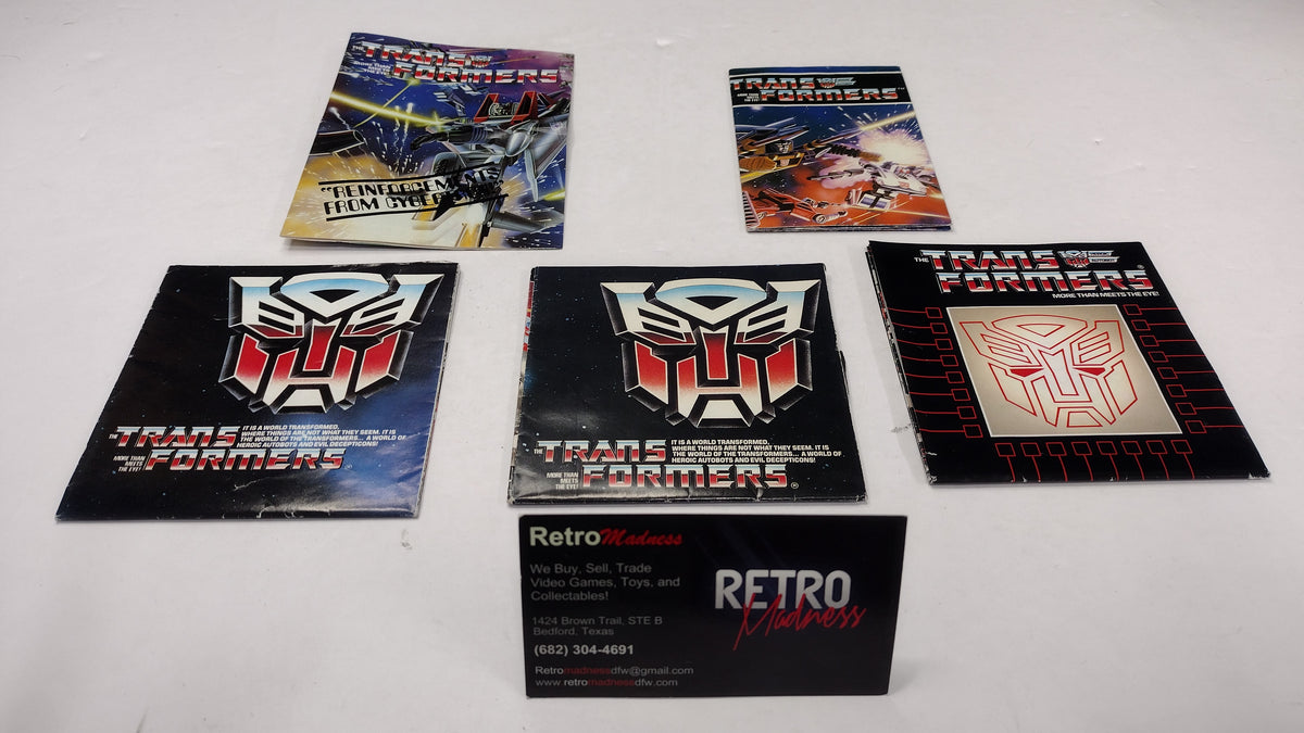 Vintage Original G1 Transformers Inserts Lot: 1984-1986