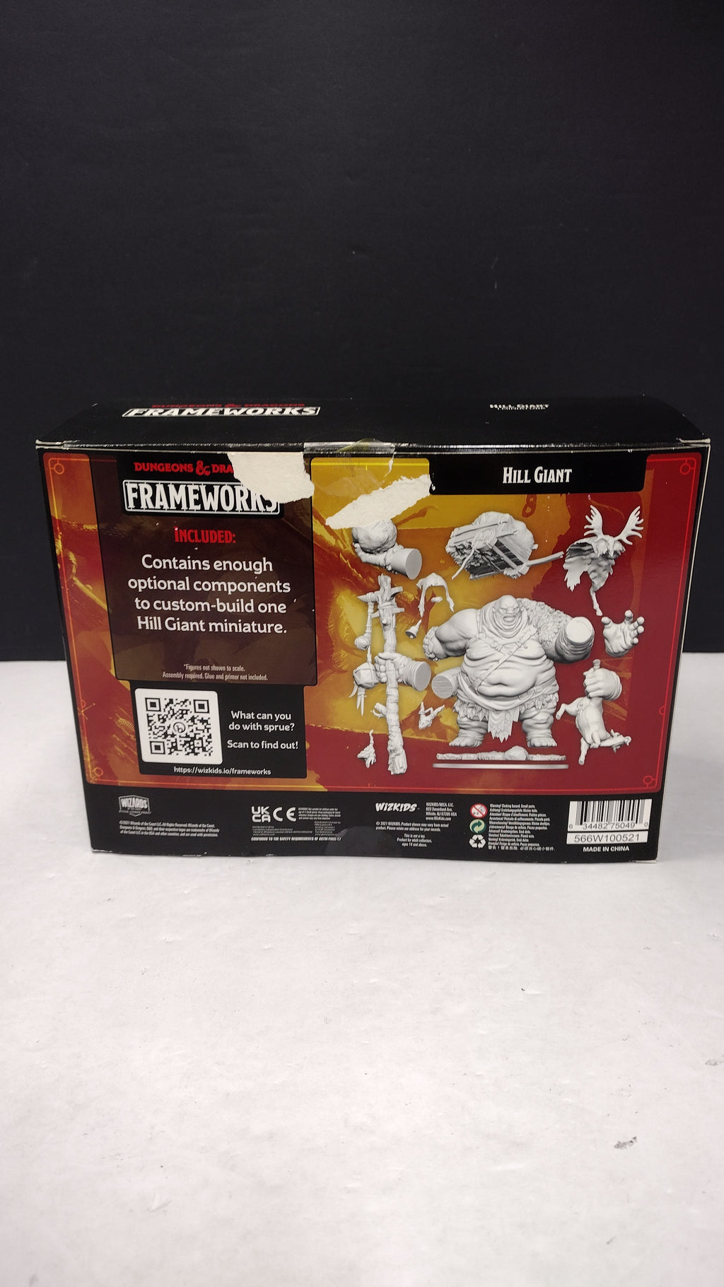 D&D Frameworks Hill Giant Unpainted Model Kit WizKids Open Box Sealed