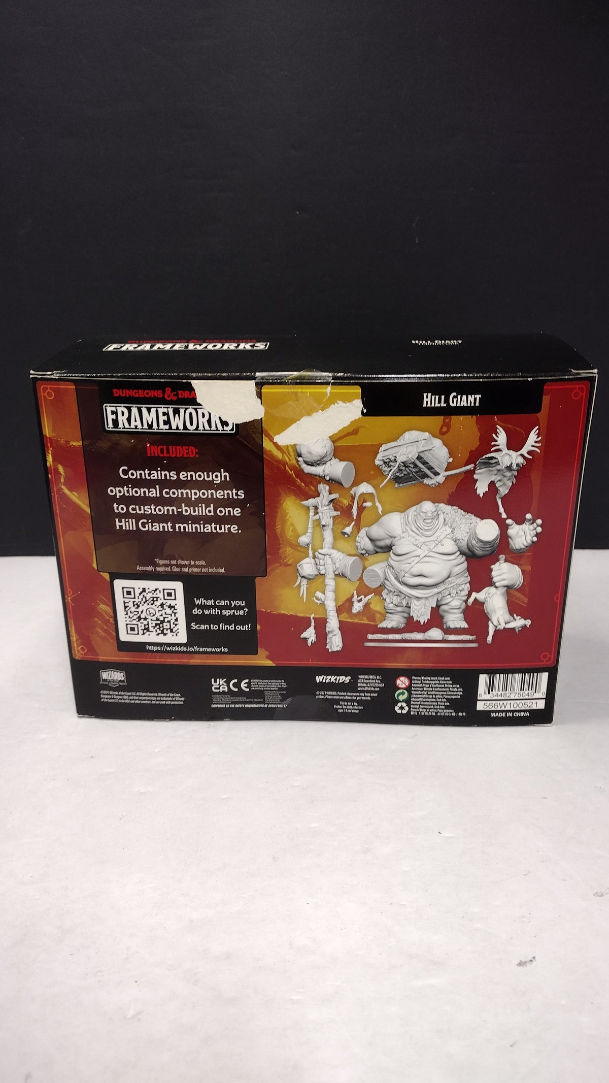 D&D Frameworks Hill Giant Unpainted Model Kit WizKids Open Box Sealed