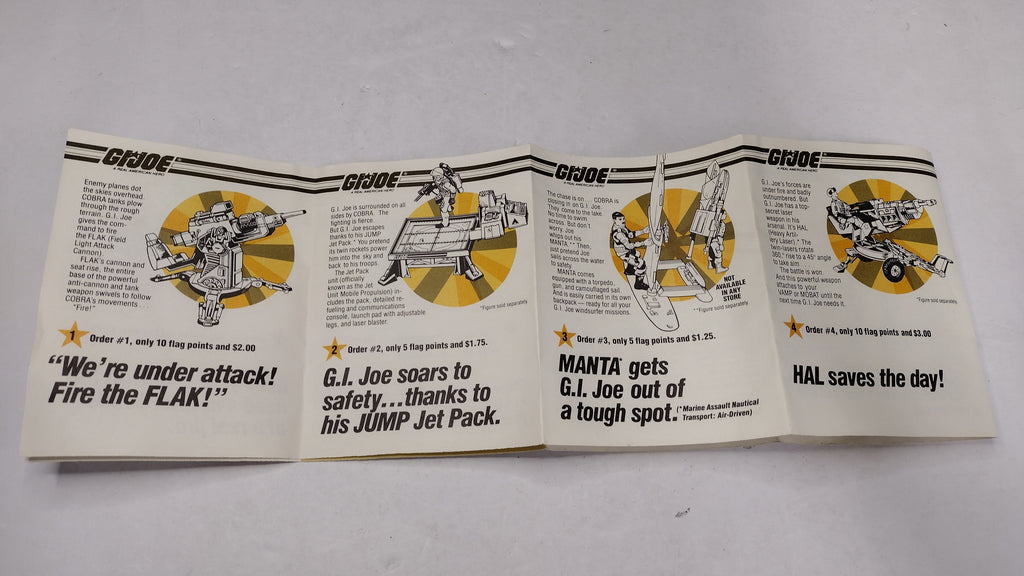 G.I. Joe 1984 Flag Points Mail In Order Form Insert Vintage Hasbro
