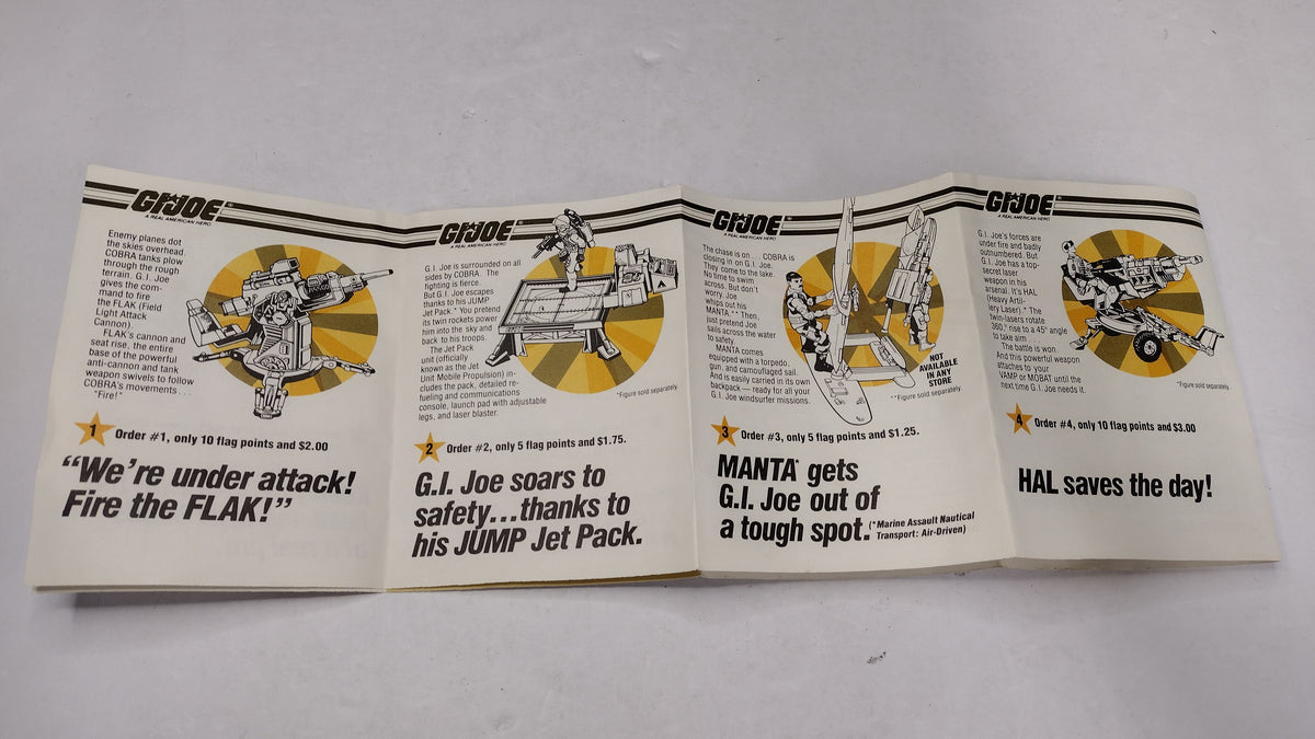 G.I. Joe 1984 Flag Points Mail In Order Form Insert Vintage Hasbro
