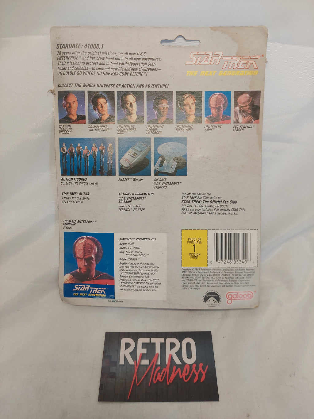 Vintage Star Trek The Next Generation Lieutenant Work Figure Galoob