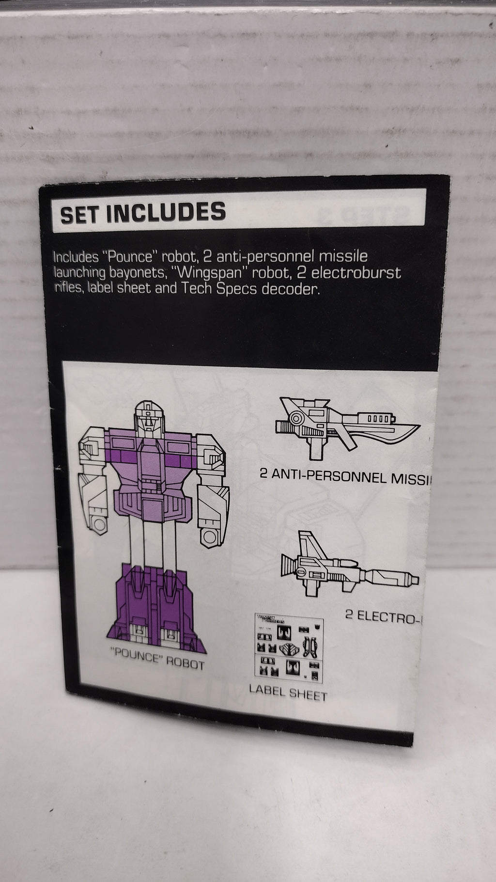 Vintage 1986 Original G1 Transformers Decepticon Clones - Instruction Booklet