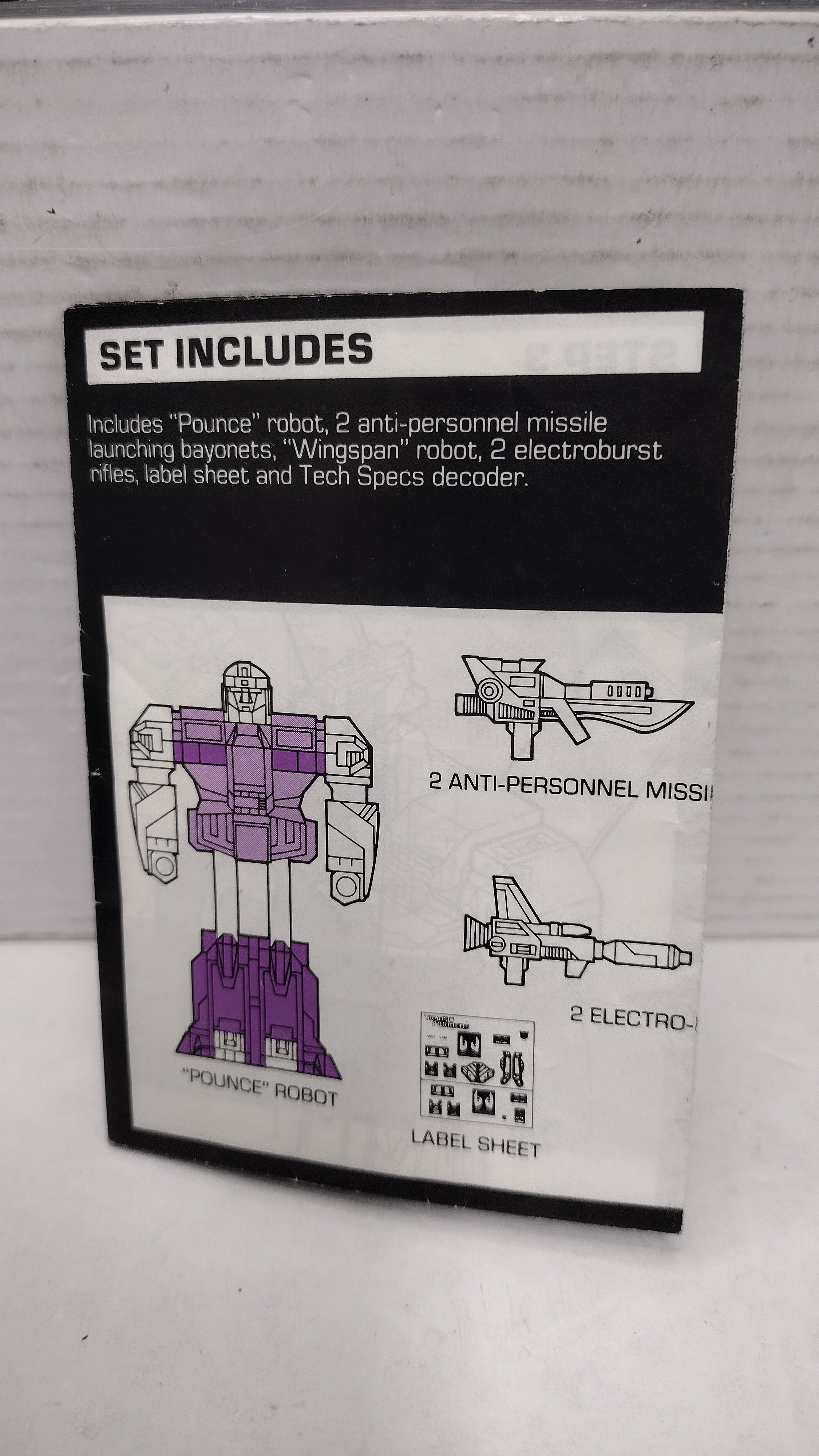 Vintage 1986 Original G1 Transformers Decepticon Clones - Instruction Booklet