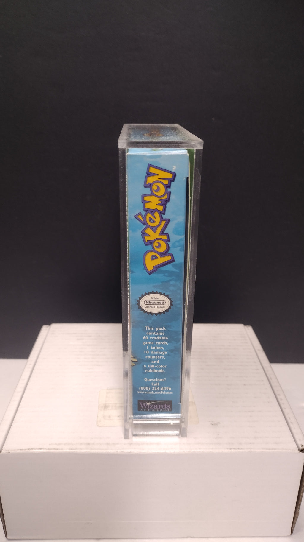 Vintage 1999 Pokémon TCG Base Set "Overgrowth" Theme Deck Box & Rulebook Manual (Wizards of the Coast - Box & Manual Only / No Cards - Includes Acrylic Protector)