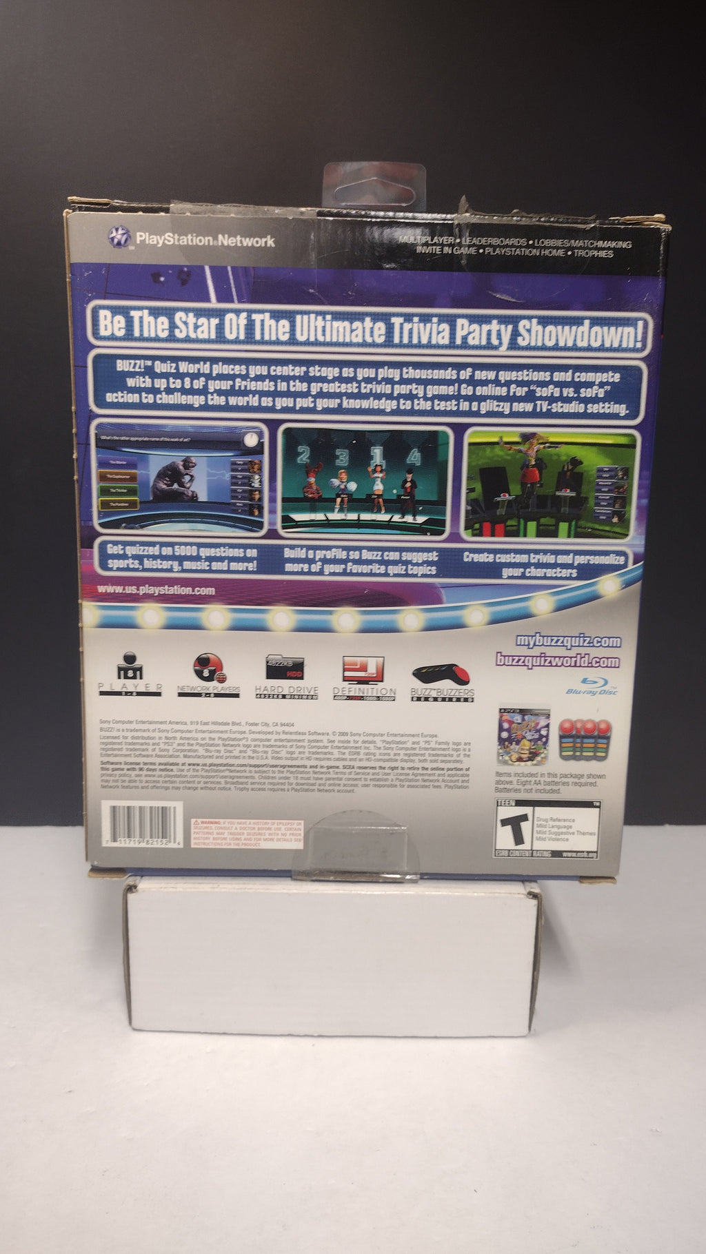 Buzz Quiz World Bundle PS3 Game Wireless Buzzers USB Dongle CIB